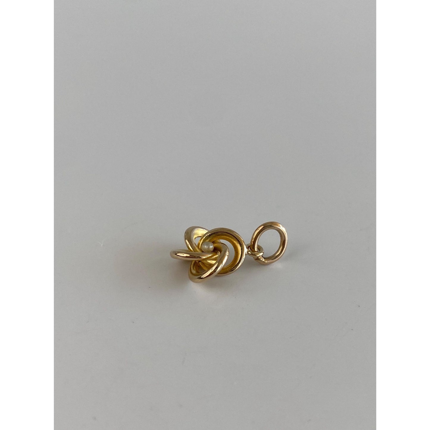 Vintage 14k Yellow Gold Seed Pearl Knot Stick Pin Conversion Charm