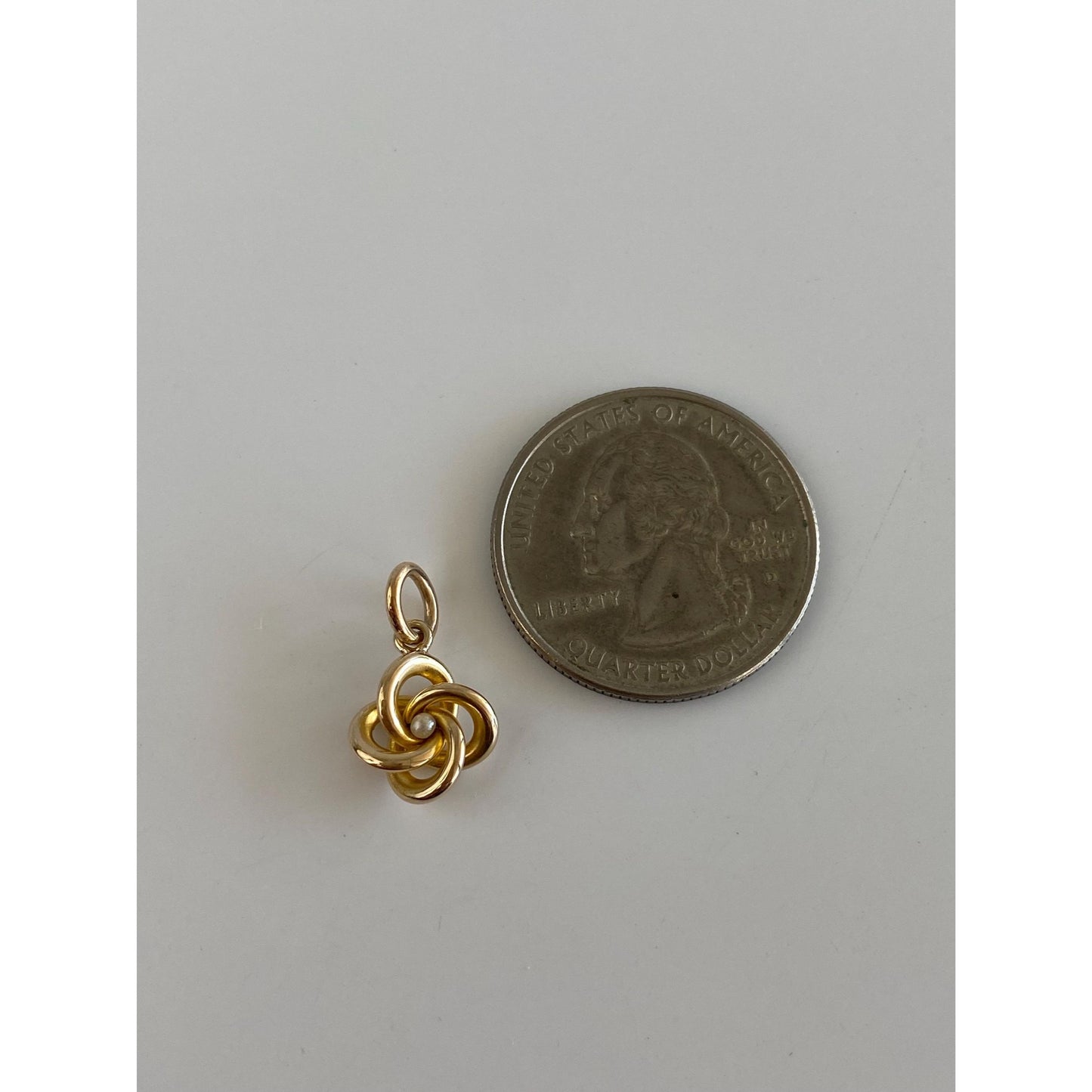 Vintage 14k Yellow Gold Seed Pearl Knot Stick Pin Conversion Charm