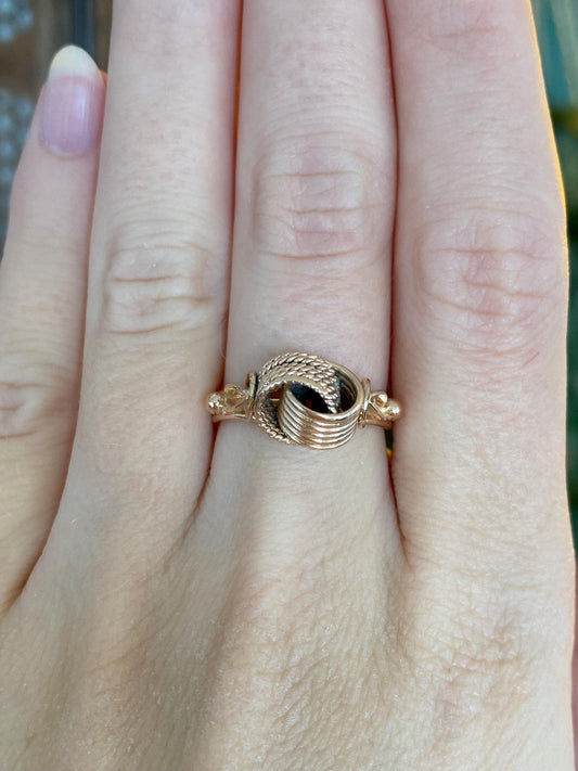 Vintage Solid 14k Rose Gold Knot Style Ring - Size 6.5