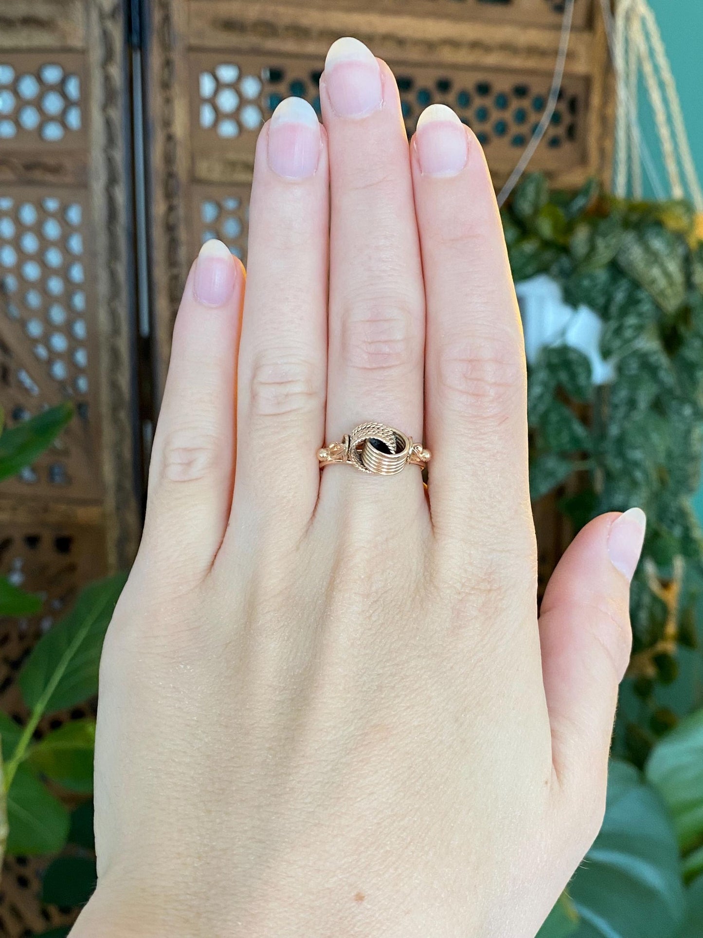 Vintage Solid 14k Rose Gold Knot Style Ring - Size 6.5