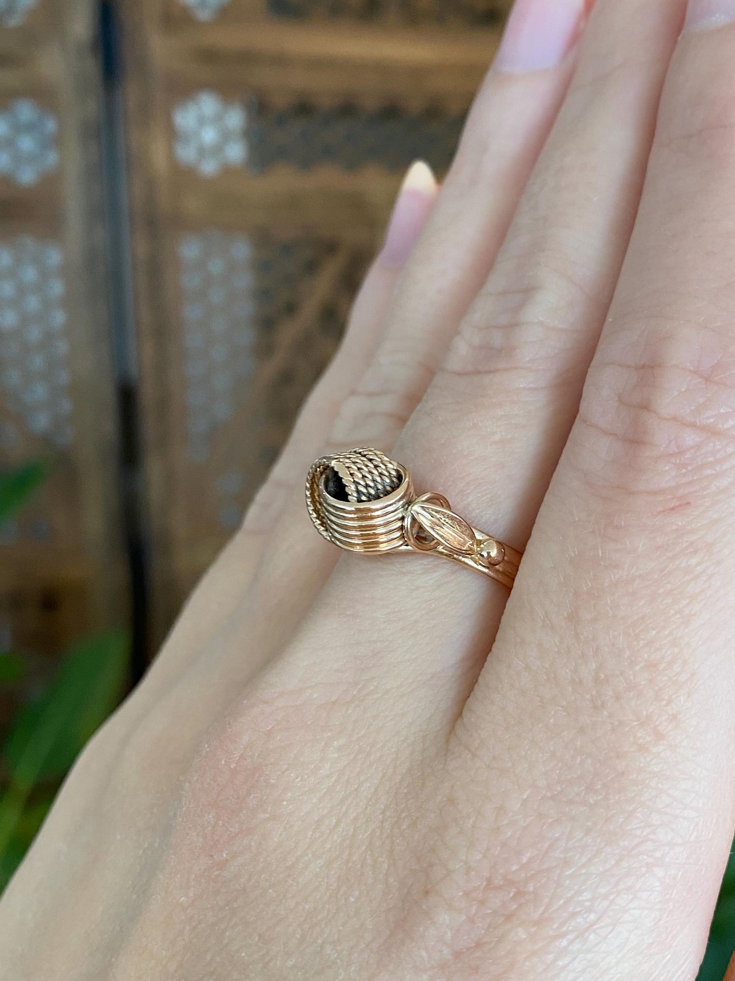 Vintage Solid 14k Rose Gold Knot Style Ring - Size 6.5