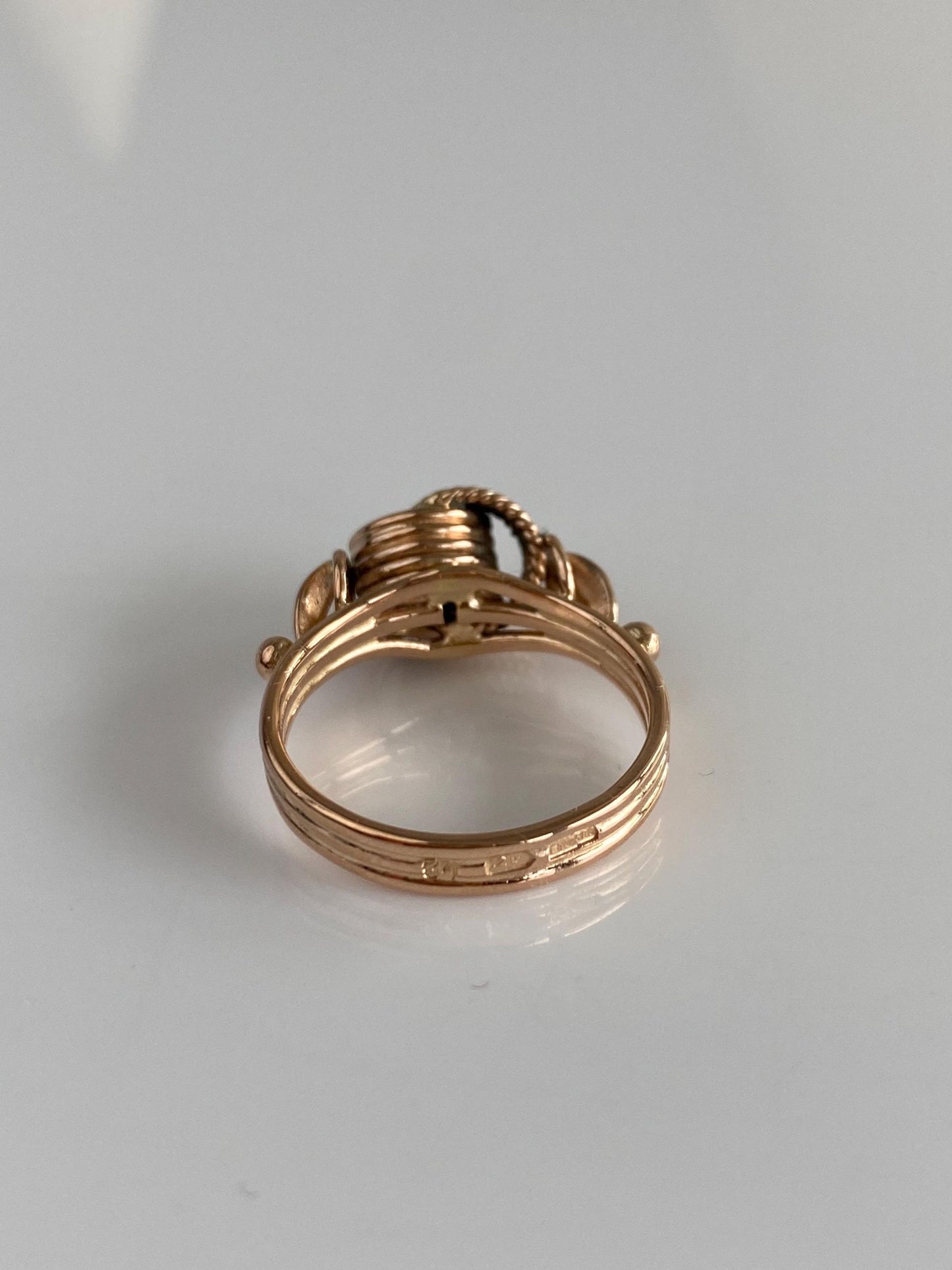 Vintage Solid 14k Rose Gold Knot Style Ring - Size 6.5
