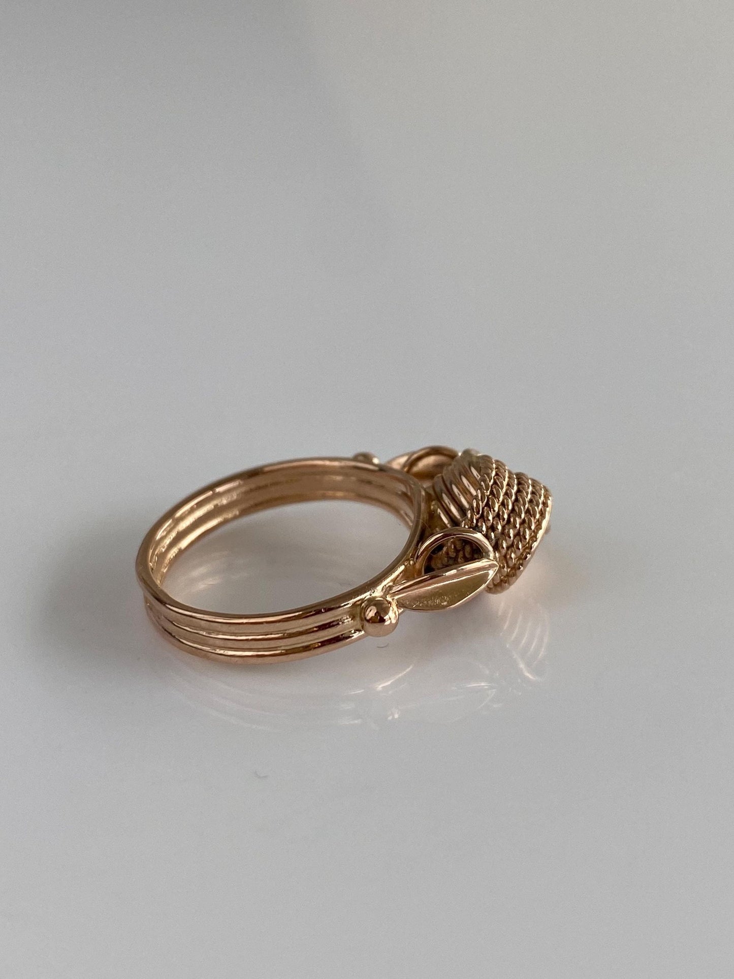 Vintage Solid 14k Rose Gold Knot Style Ring - Size 6.5