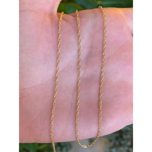 Vintage Solid 14k Yellow Gold Chain Necklace - 18.25 inches