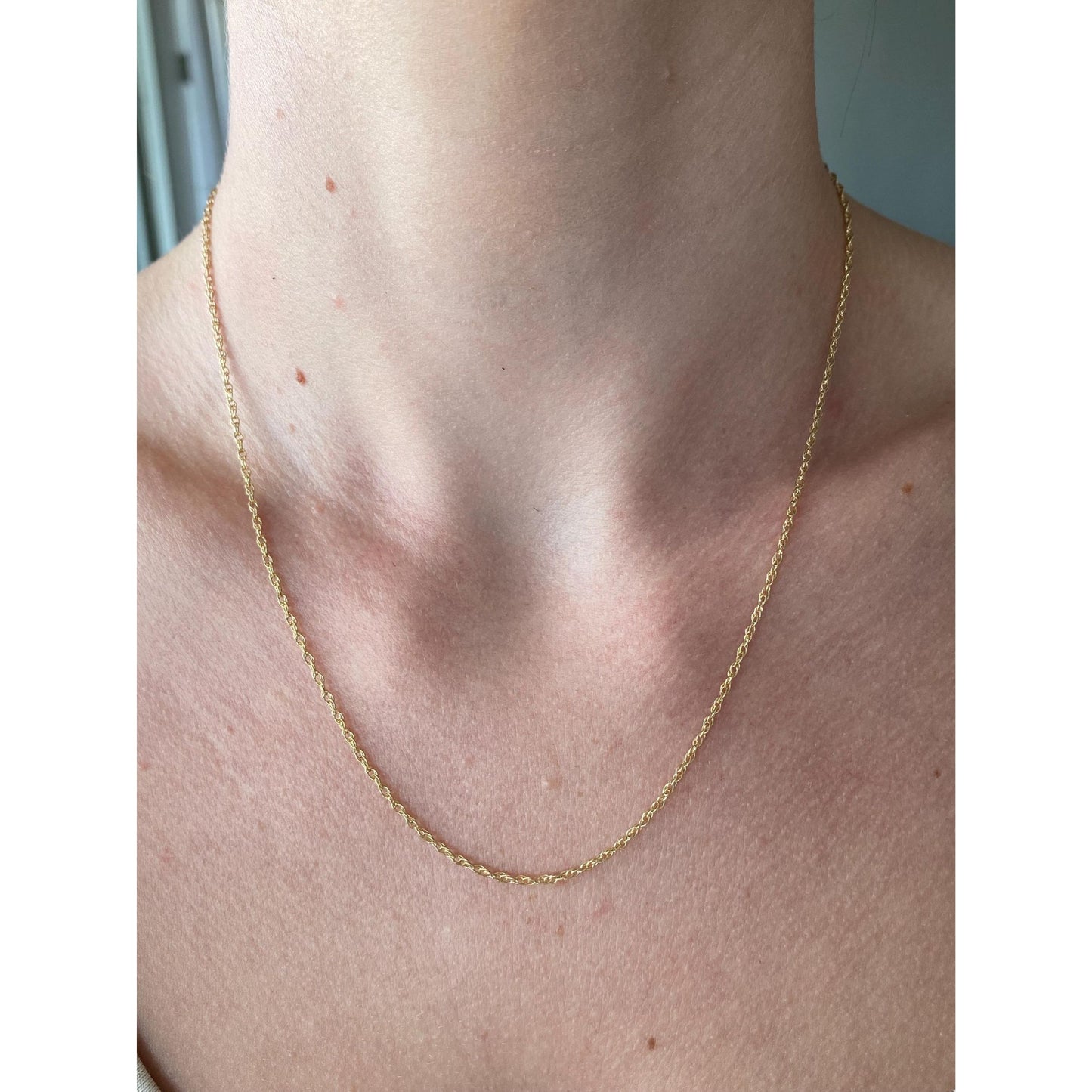 Vintage Solid 14k Yellow Gold Chain Necklace - 18.25 inches