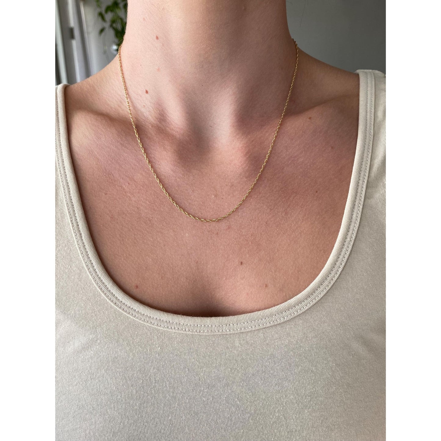 Vintage Solid 14k Yellow Gold Chain Necklace - 18.25 inches