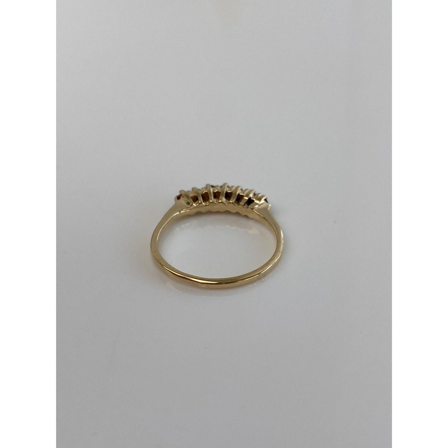 Vintage Solid 10k Yellow Gold Diamond Ruby Ring - Size 5.25