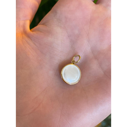 Vintage 14k Yellow Gold MOP Cufflink Conversion Charm