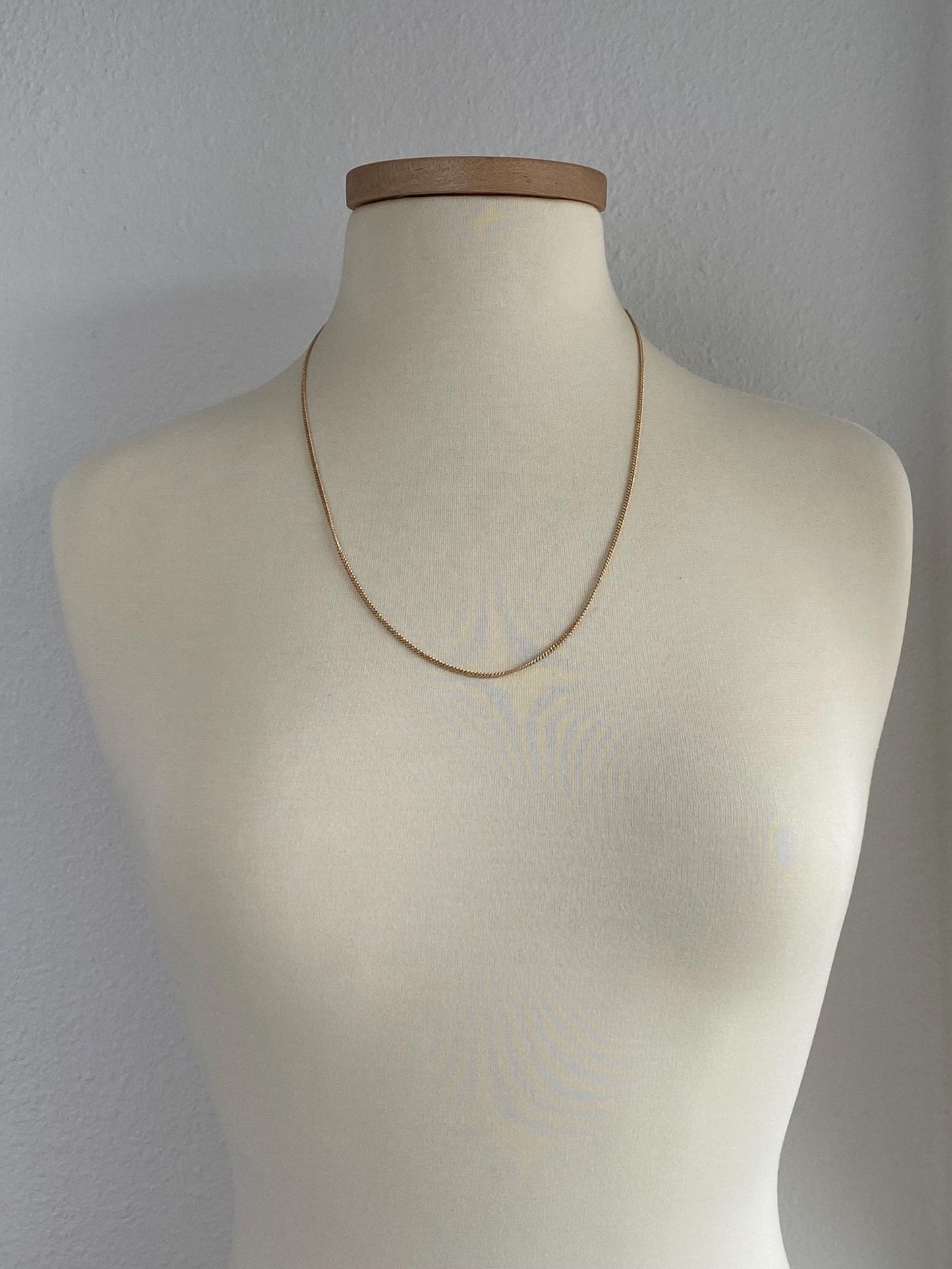 Vintage Solid 14k Yellow Gold Long Curb Chain Necklace - 24.25 inches