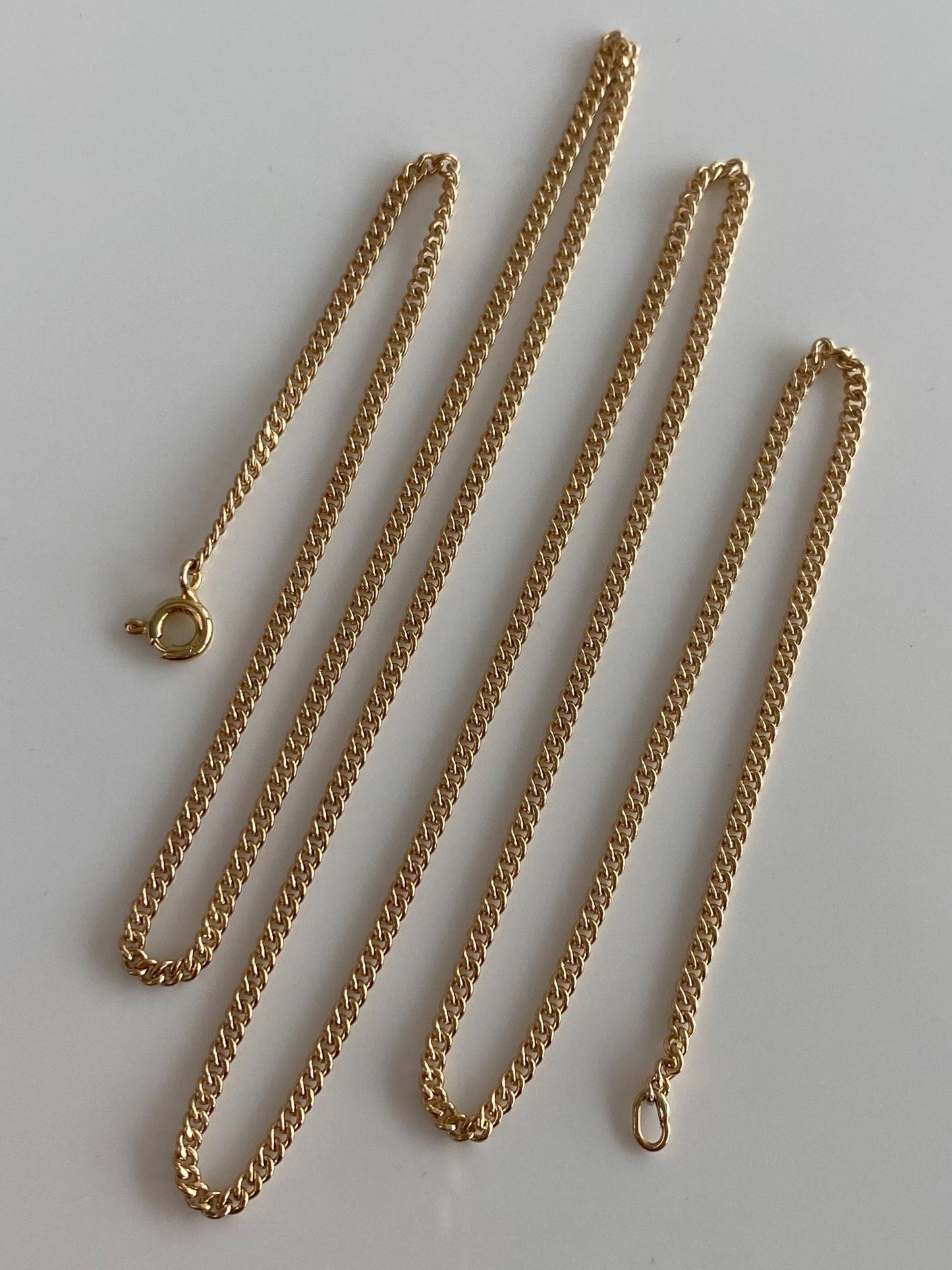Vintage Solid 14k Yellow Gold Long Curb Chain Necklace - 24.25 inches