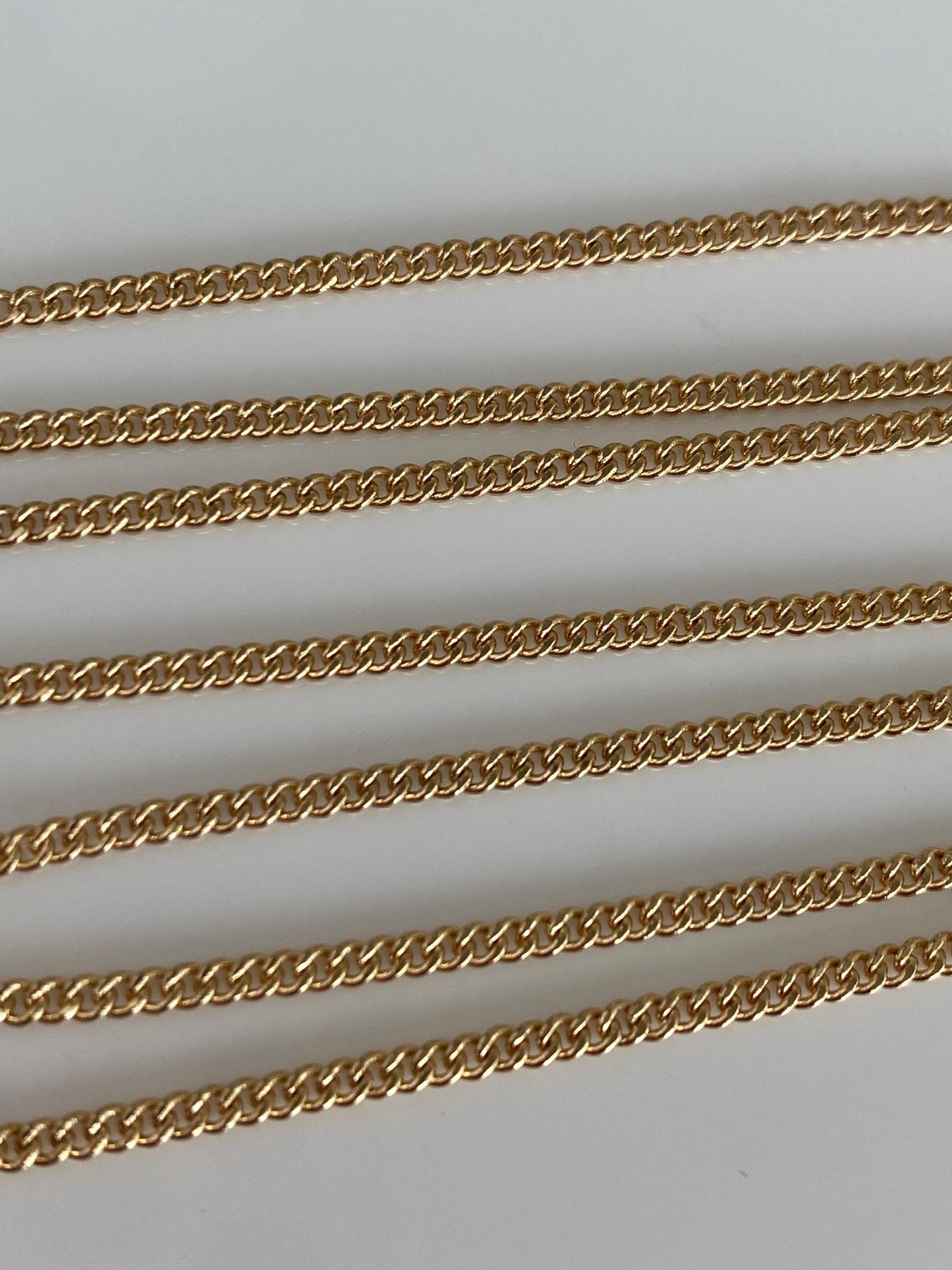 Vintage Solid 14k Yellow Gold Long Curb Chain Necklace - 24.25 inches