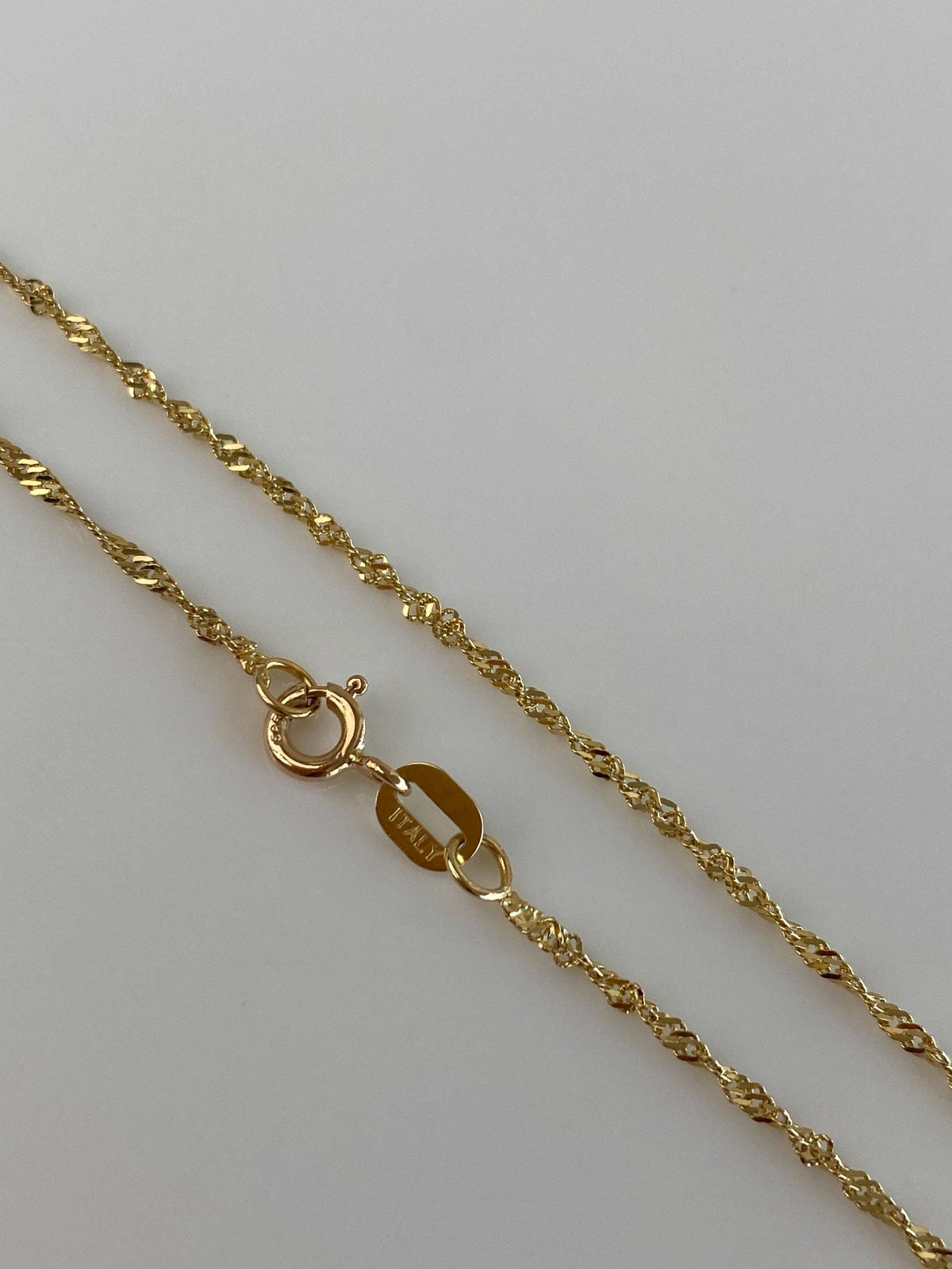 Vintage Solid 14k Yellow Gold Twist Chain Anklet - 9 inches