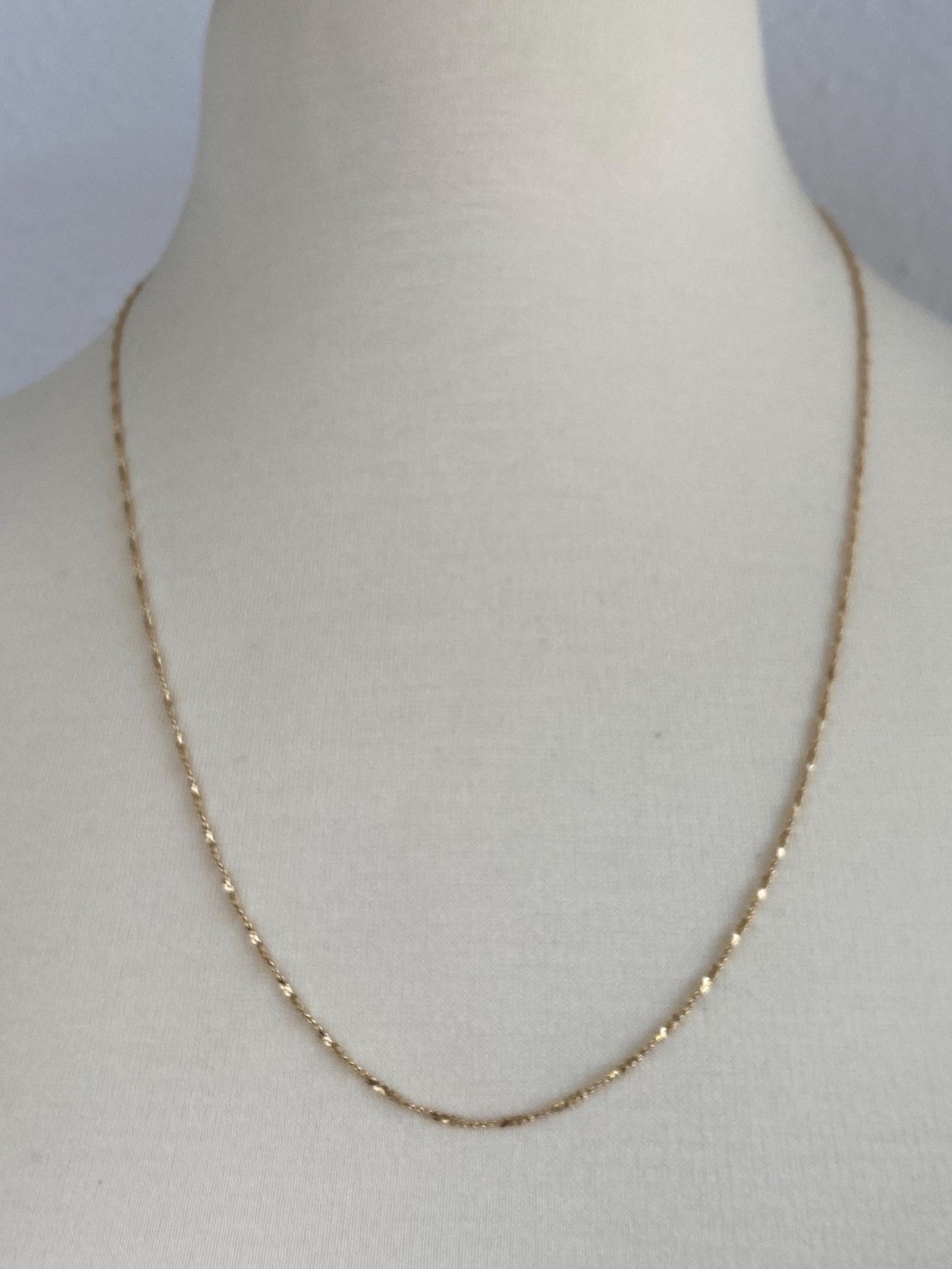 Vintage Solid 14k Yellow Gold Long Twisted Serpentine Chain Necklace - 24 inches
