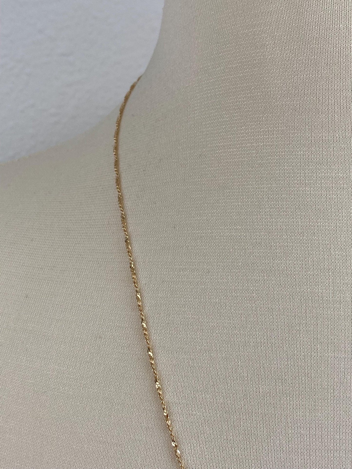 Vintage Solid 14k Yellow Gold Long Twisted Serpentine Chain Necklace - 24 inches