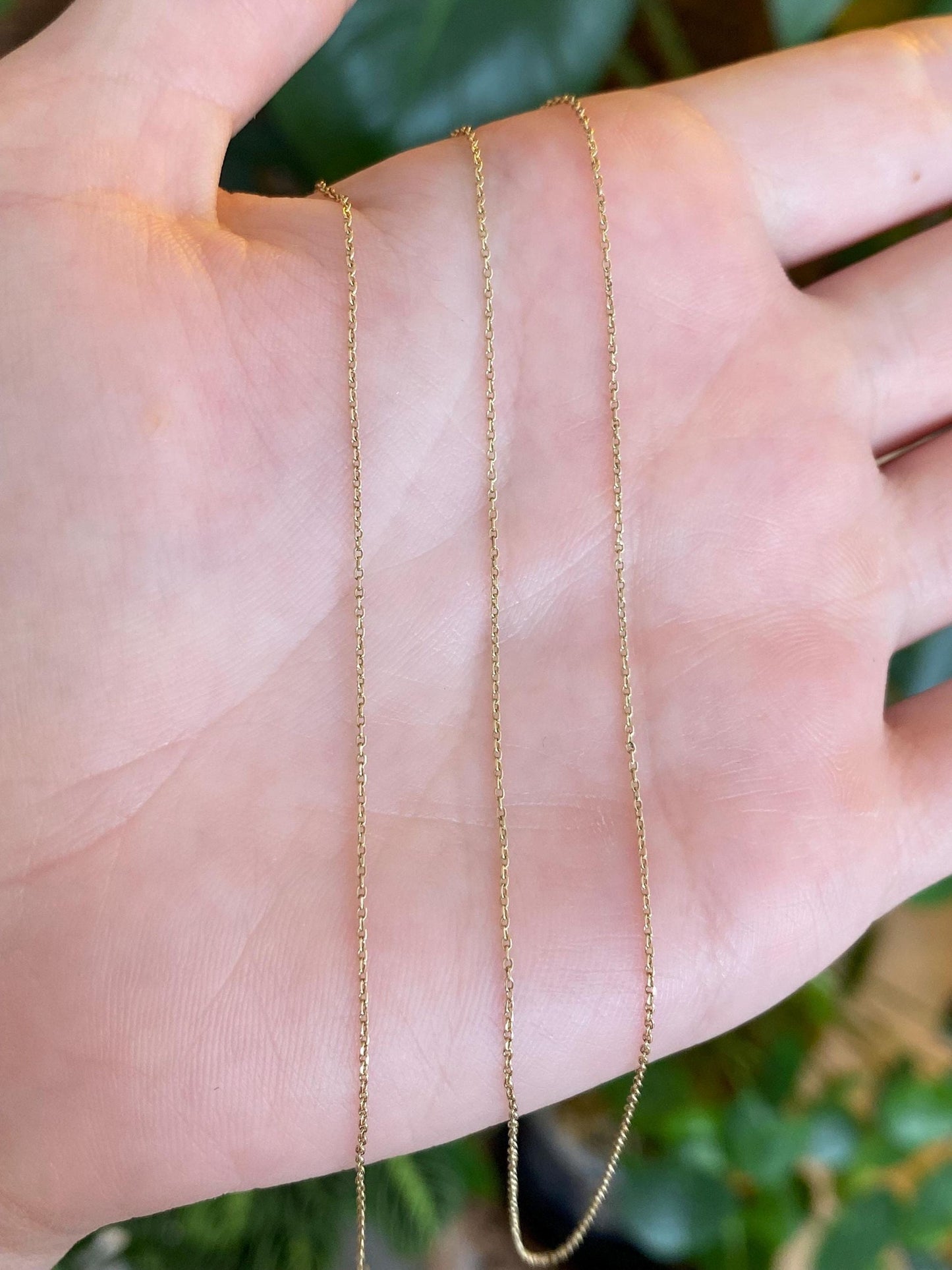 Vintage Solid 14k Yellow Gold Dainty Rolo Chain Necklace - 20 inches
