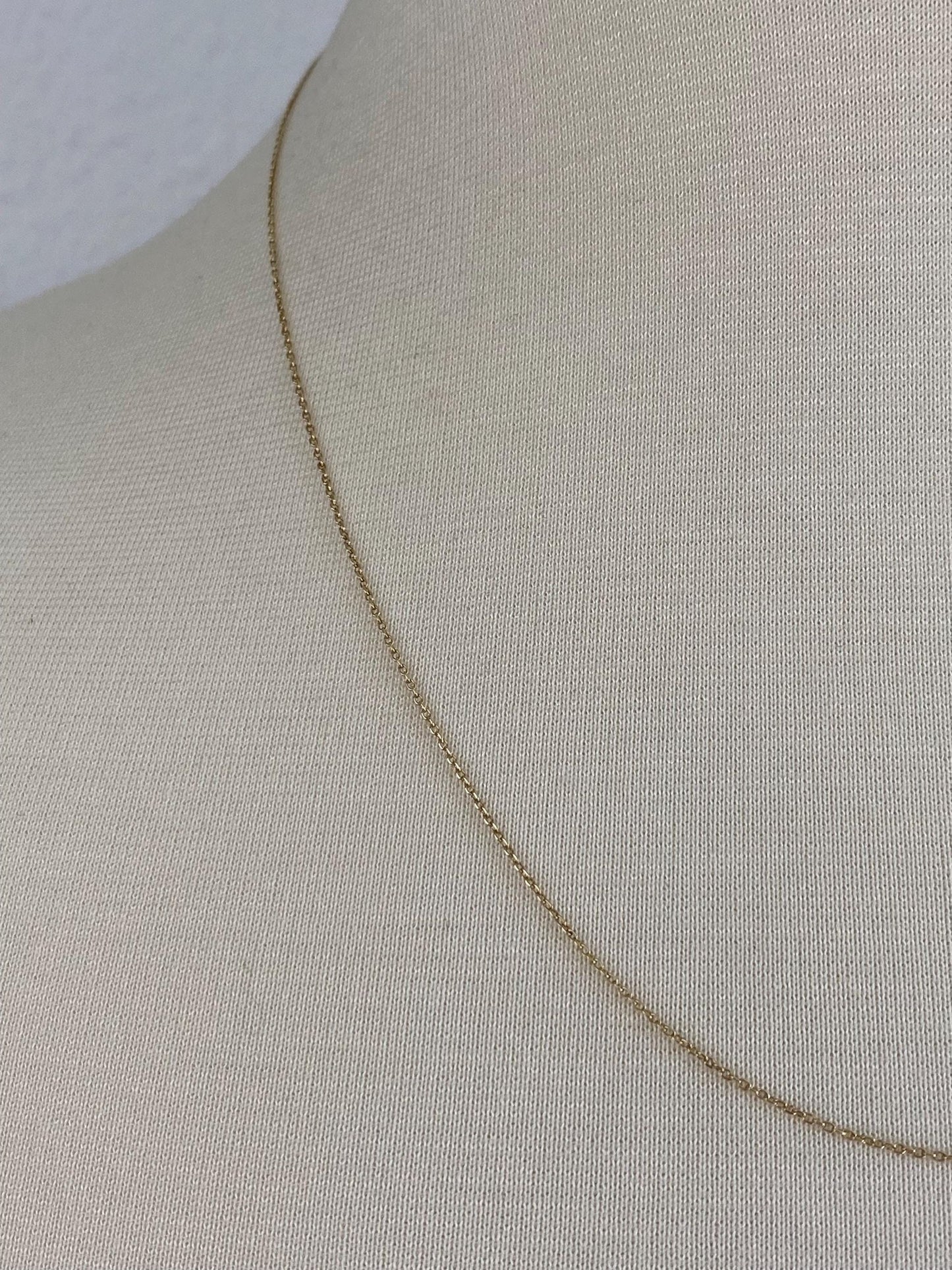 Vintage Solid 14k Yellow Gold Dainty Rolo Chain Necklace - 20 inches