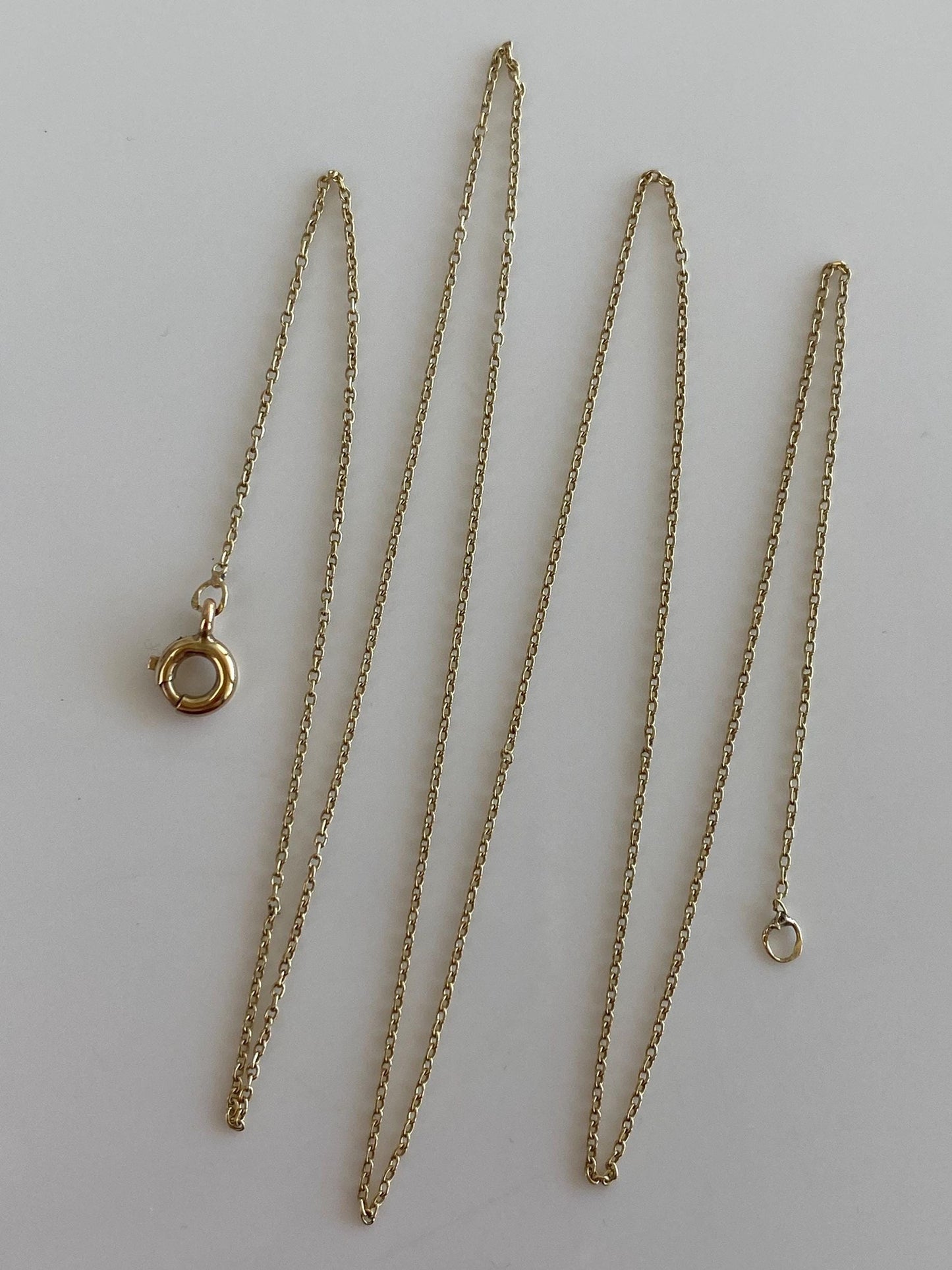 Vintage Solid 14k Yellow Gold Dainty Rolo Chain Necklace - 20 inches