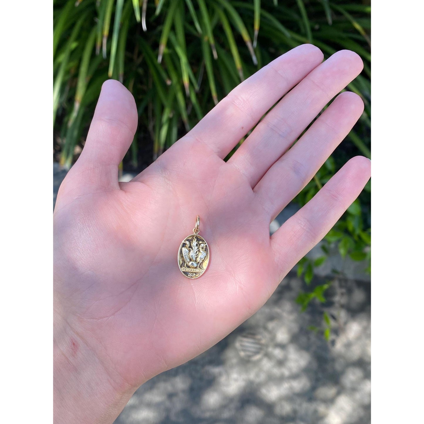 Vintage Solid 14k Yellow Gold Military Field Service Cufflink Conversion Charm