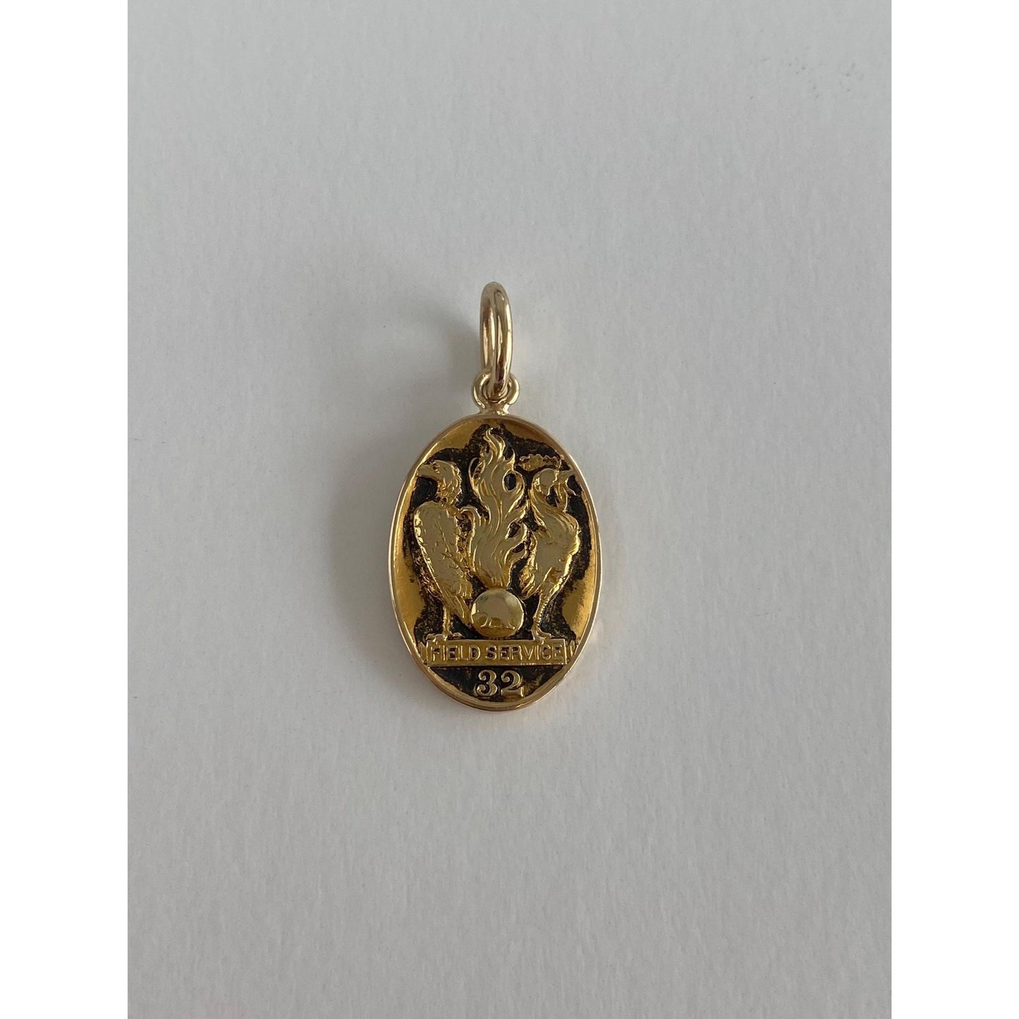 Vintage Solid 14k Yellow Gold Military Field Service Cufflink Conversion Charm