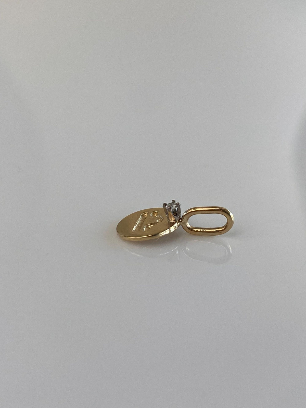 Vintage Solid 14k Yellow Gold Diamond Libra Zodiac Charm