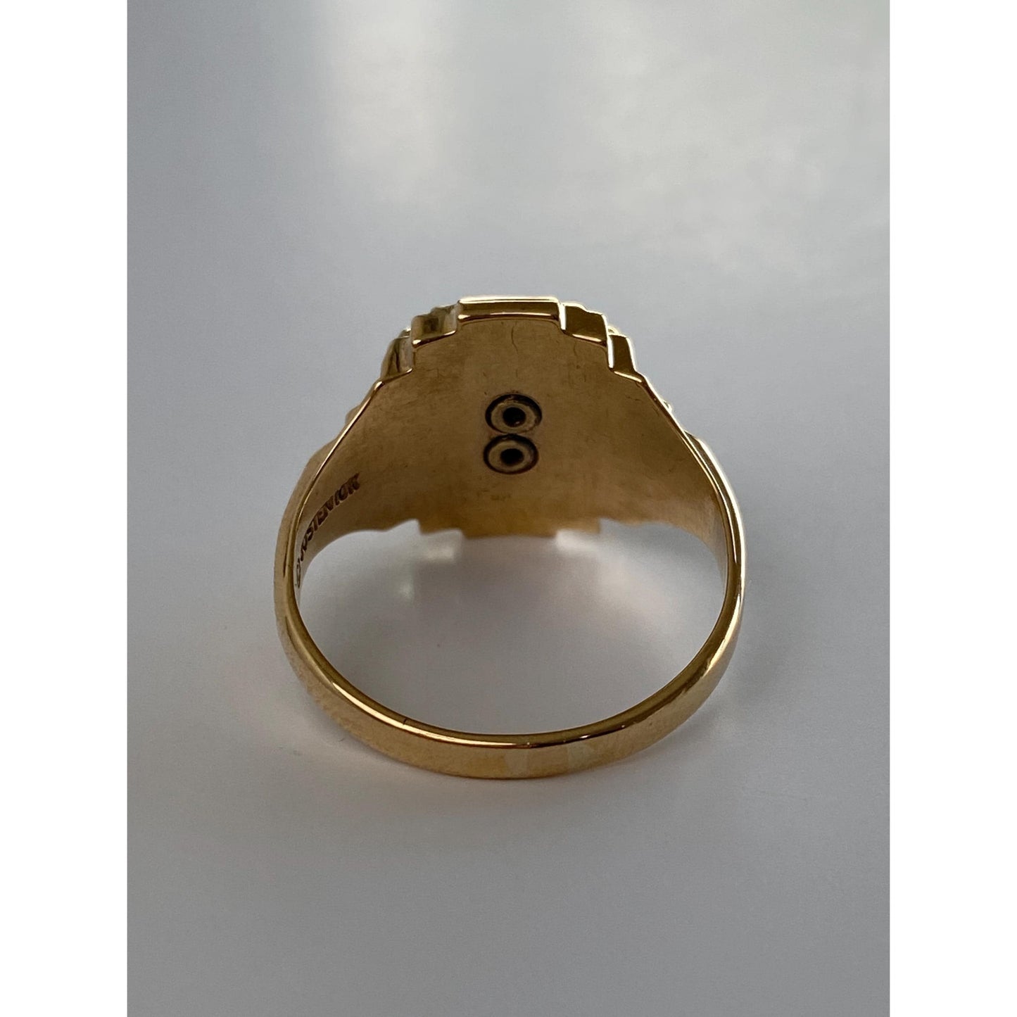 Vintage Solid 10k Yellow Gold Mother of Pearl 1965 Class Ring - Size 7.5