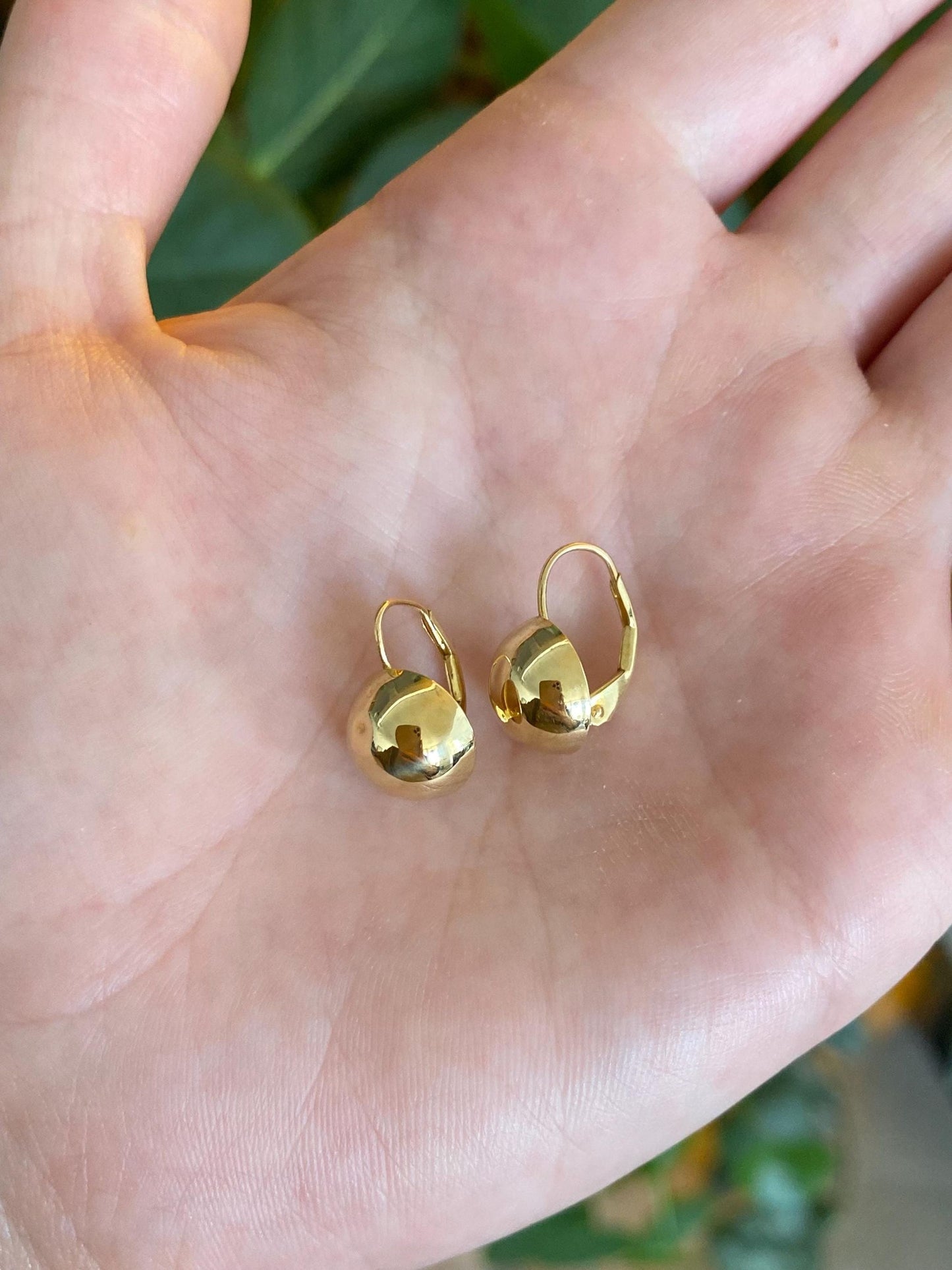 Vintage 18k Yellow Gold Ball Drop Earrings