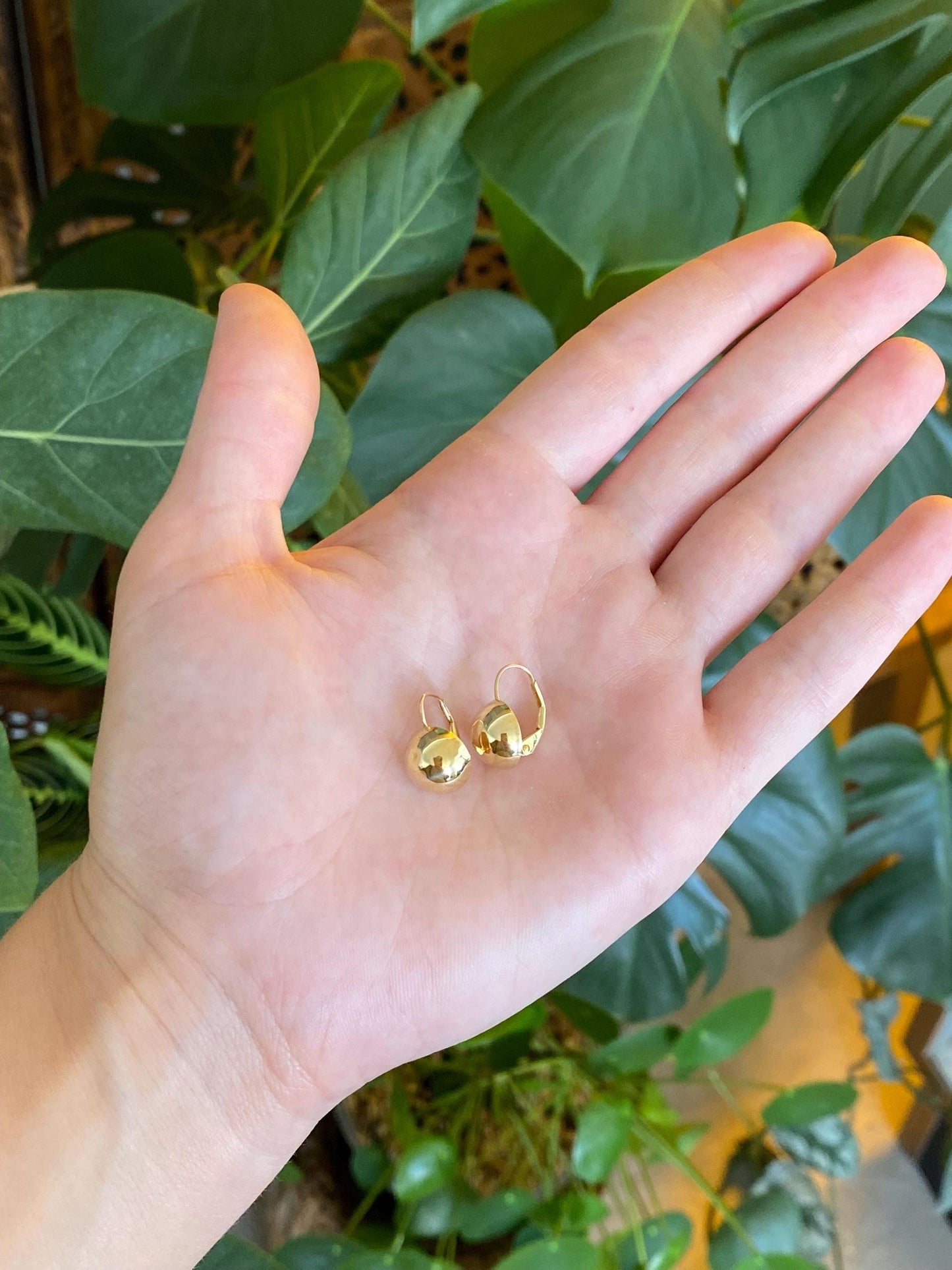 Vintage 18k Yellow Gold Ball Drop Earrings