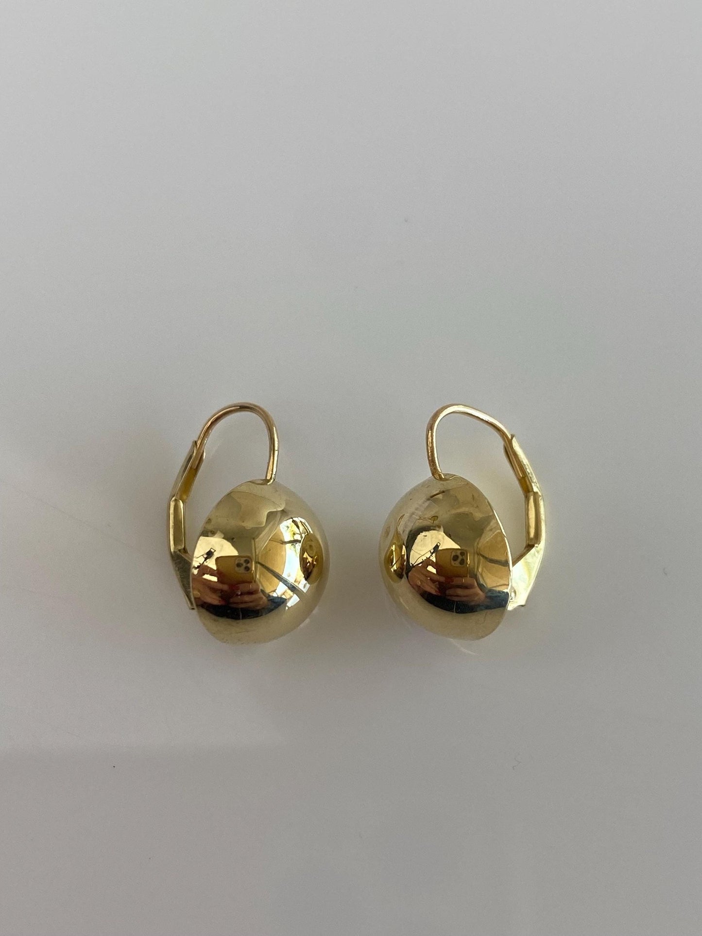 Vintage 18k Yellow Gold Ball Drop Earrings