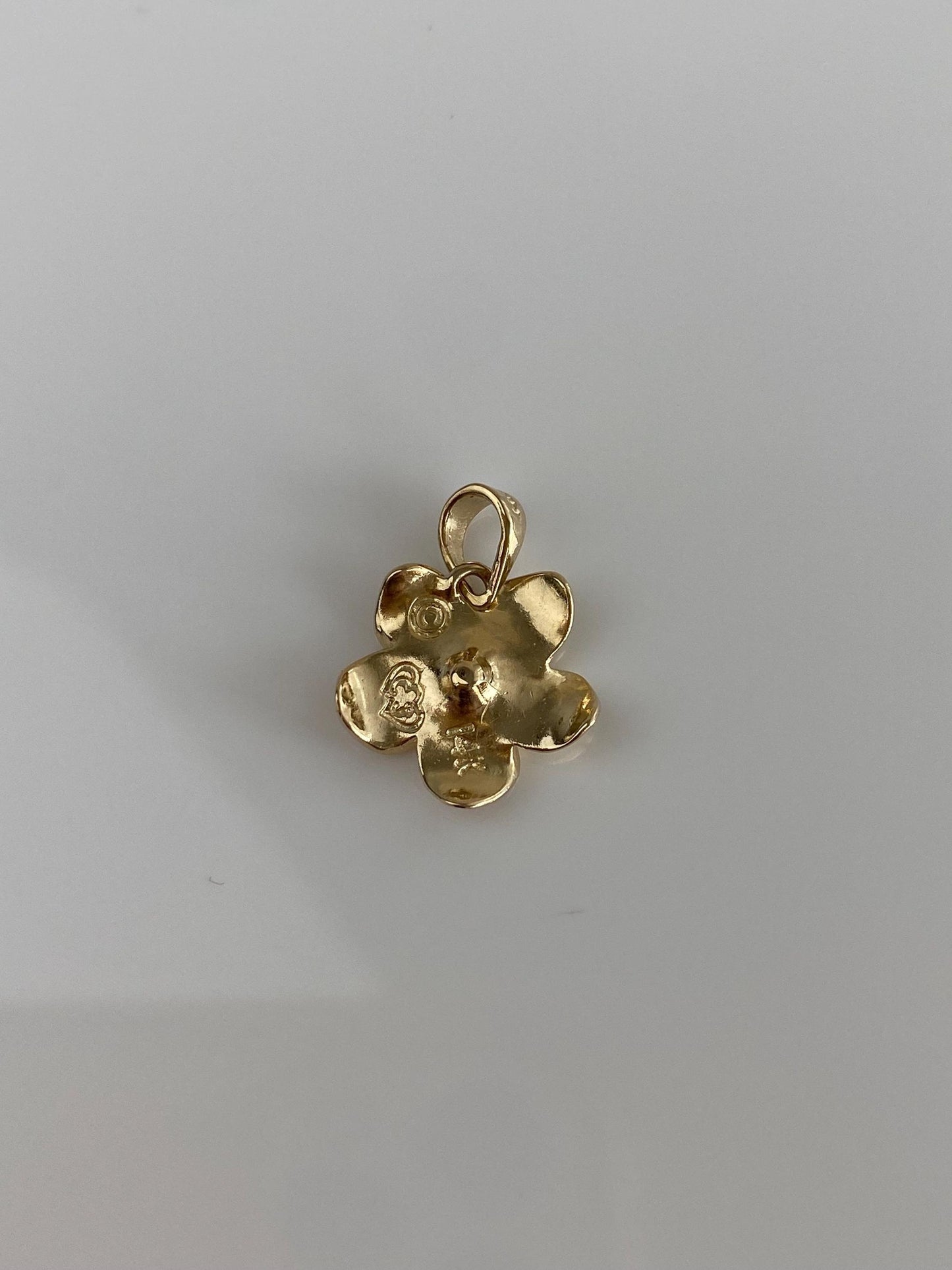 Vintage Solid 14k Yellow Gold Plumeria Flower Charm