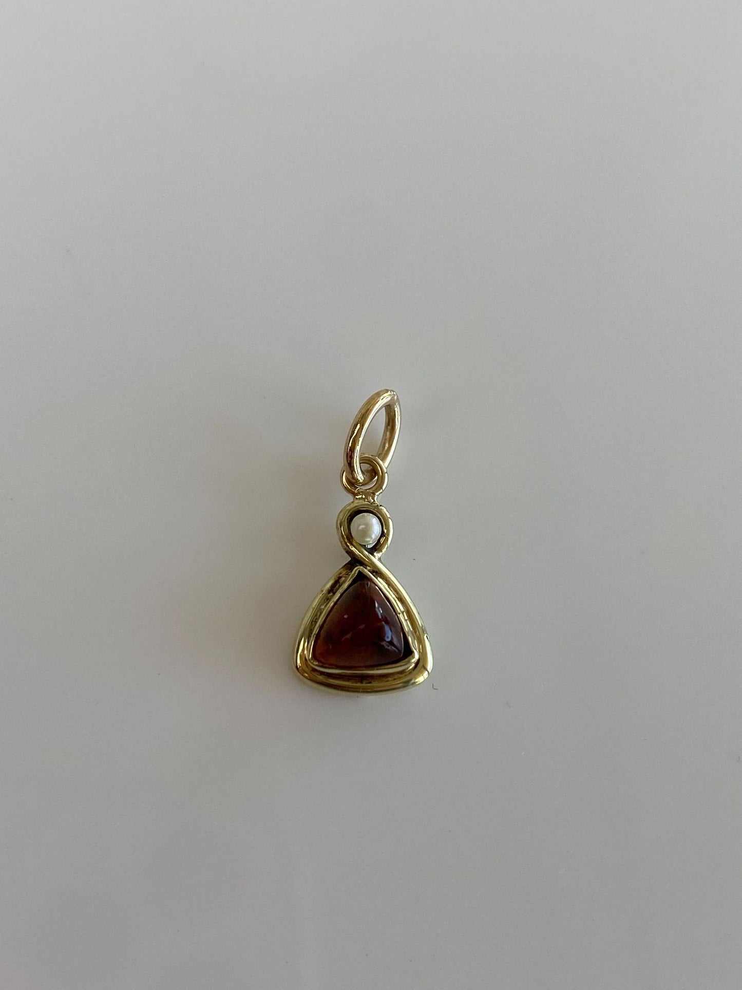 Vintage Solid 14k Yellow Gold Citrine Seed Pearl Stick Pin Conversion Charm