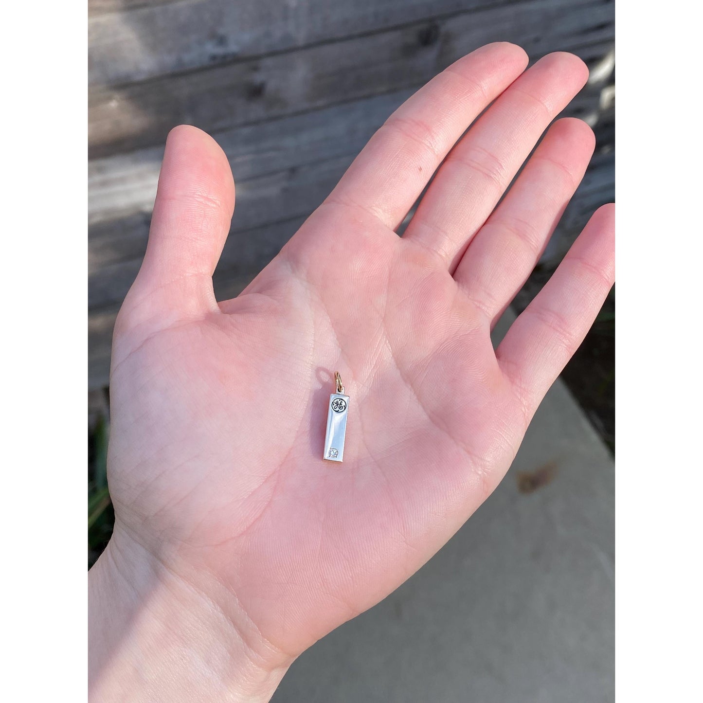 Vintage Solid 10k Yellow Gold Diamond General Electric GE Charm