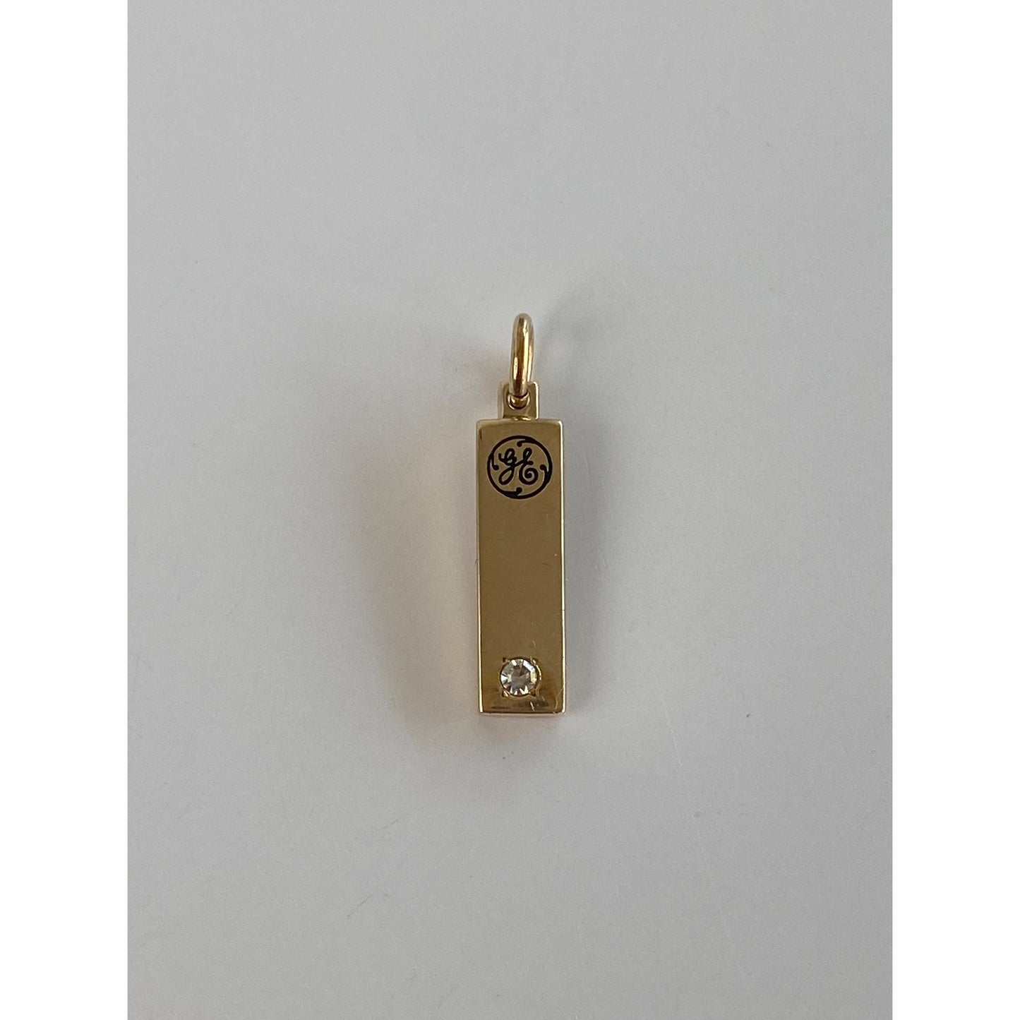 Vintage Solid 10k Yellow Gold Diamond General Electric GE Charm