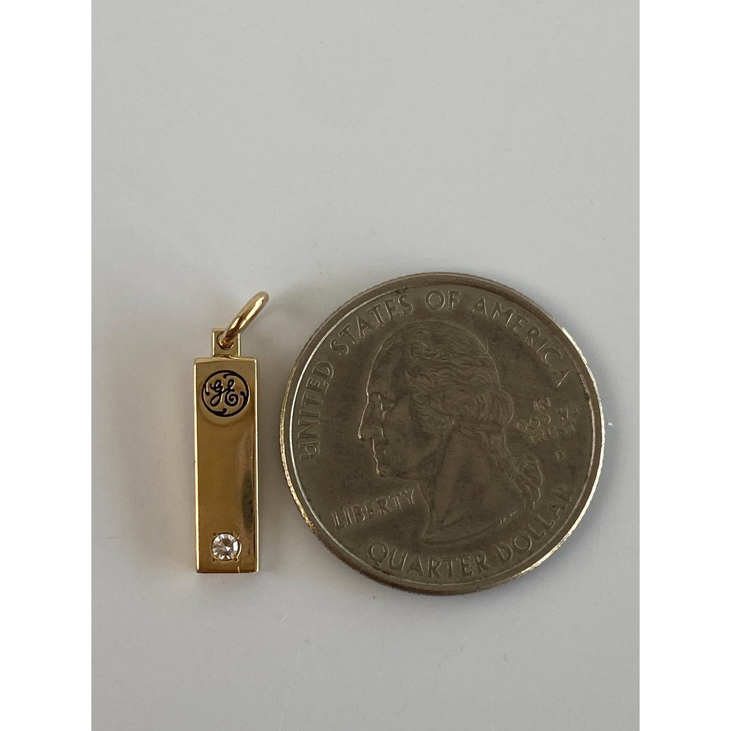 Vintage Solid 10k Yellow Gold Diamond General Electric GE Charm