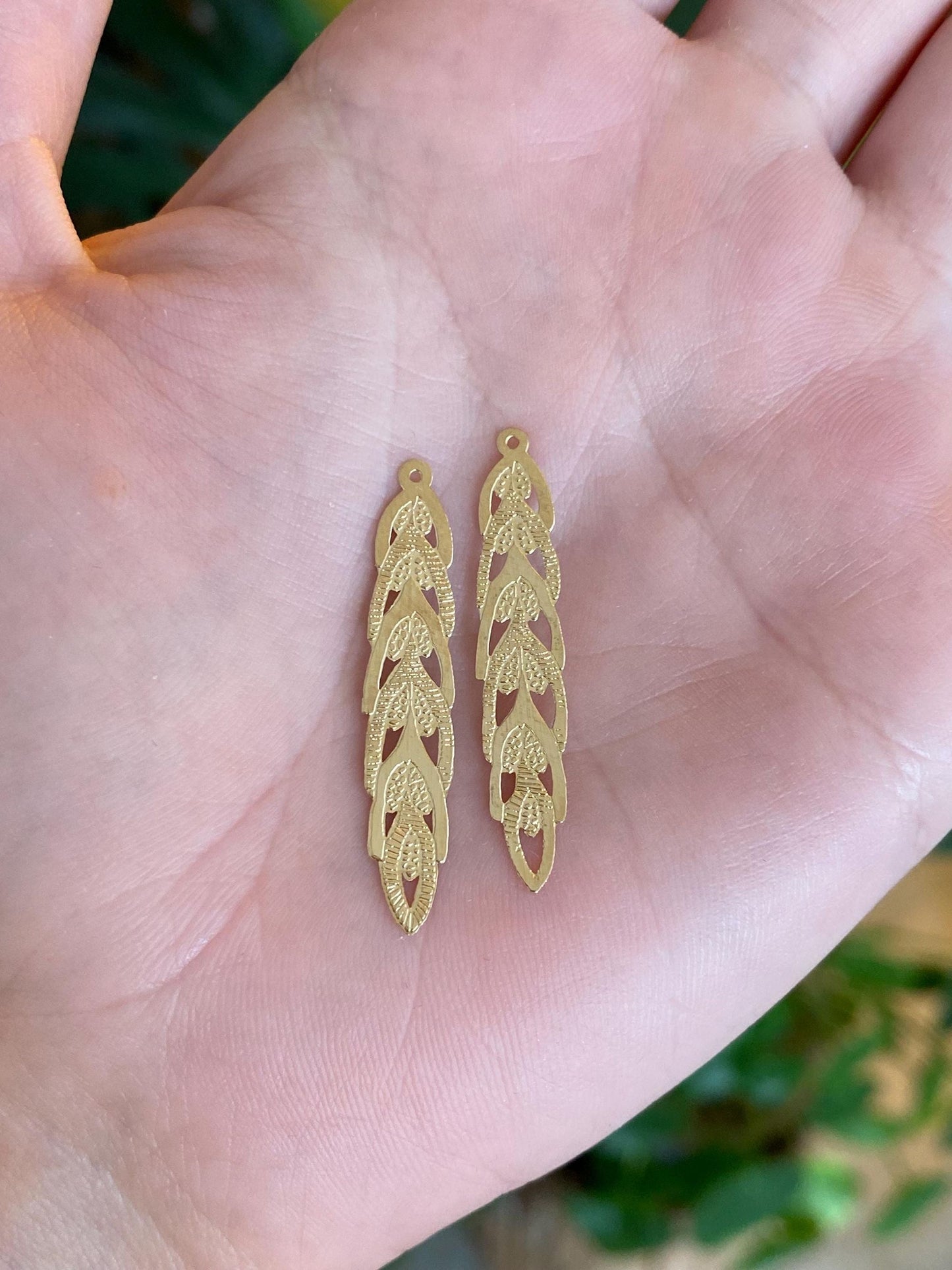 Vintage Solid 14k Yellow Gold Open Work Earring Jackets