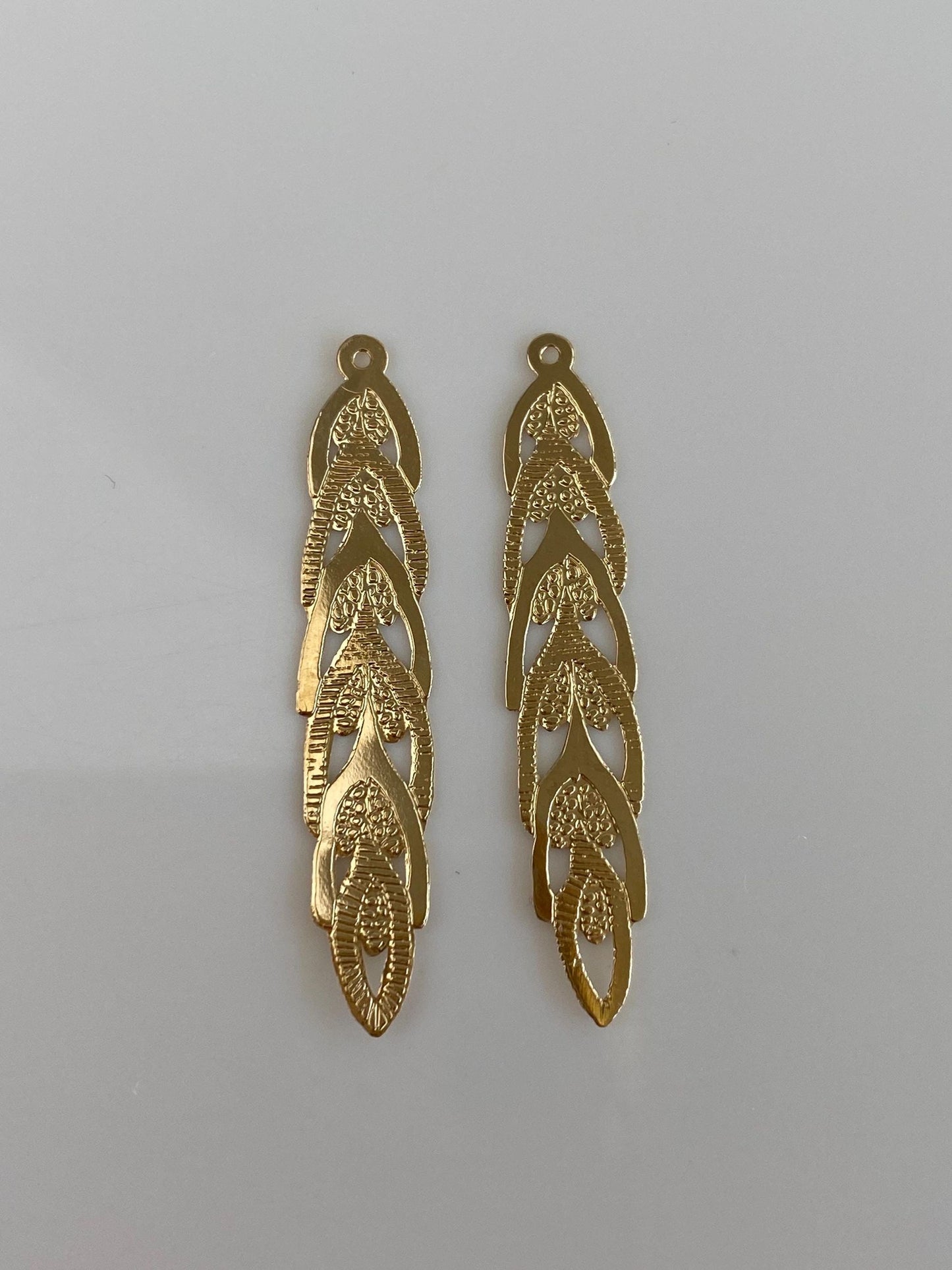 Vintage Solid 14k Yellow Gold Open Work Earring Jackets