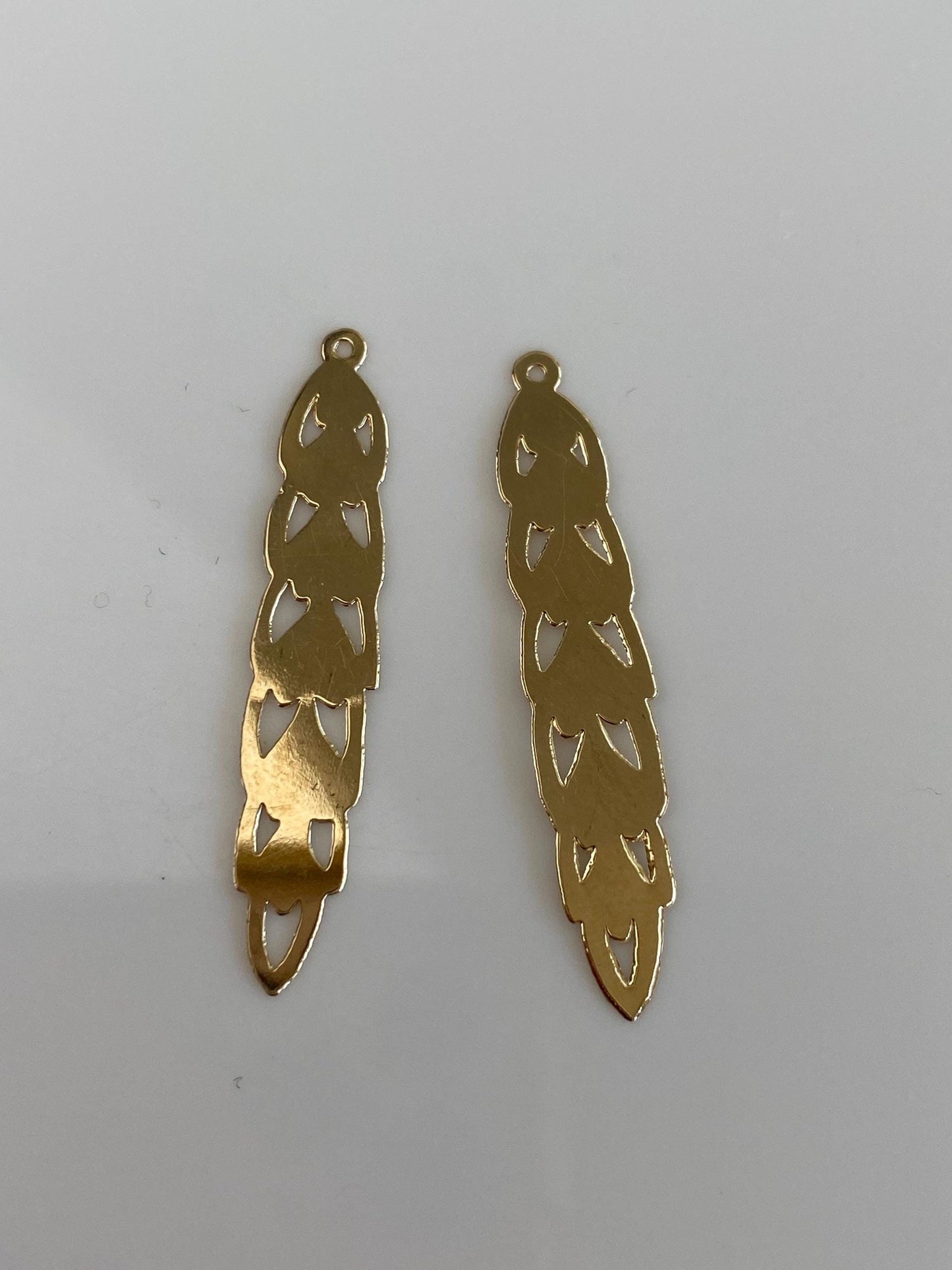 Vintage Solid 14k Yellow Gold Open Work Earring Jackets