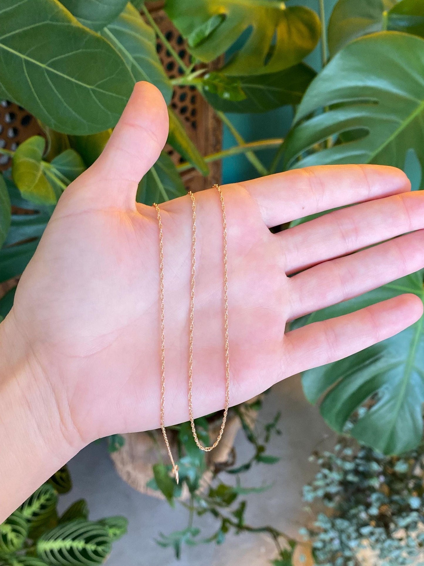 Vintage Solid 14k Rose Gold Chain Necklace - 22 inches