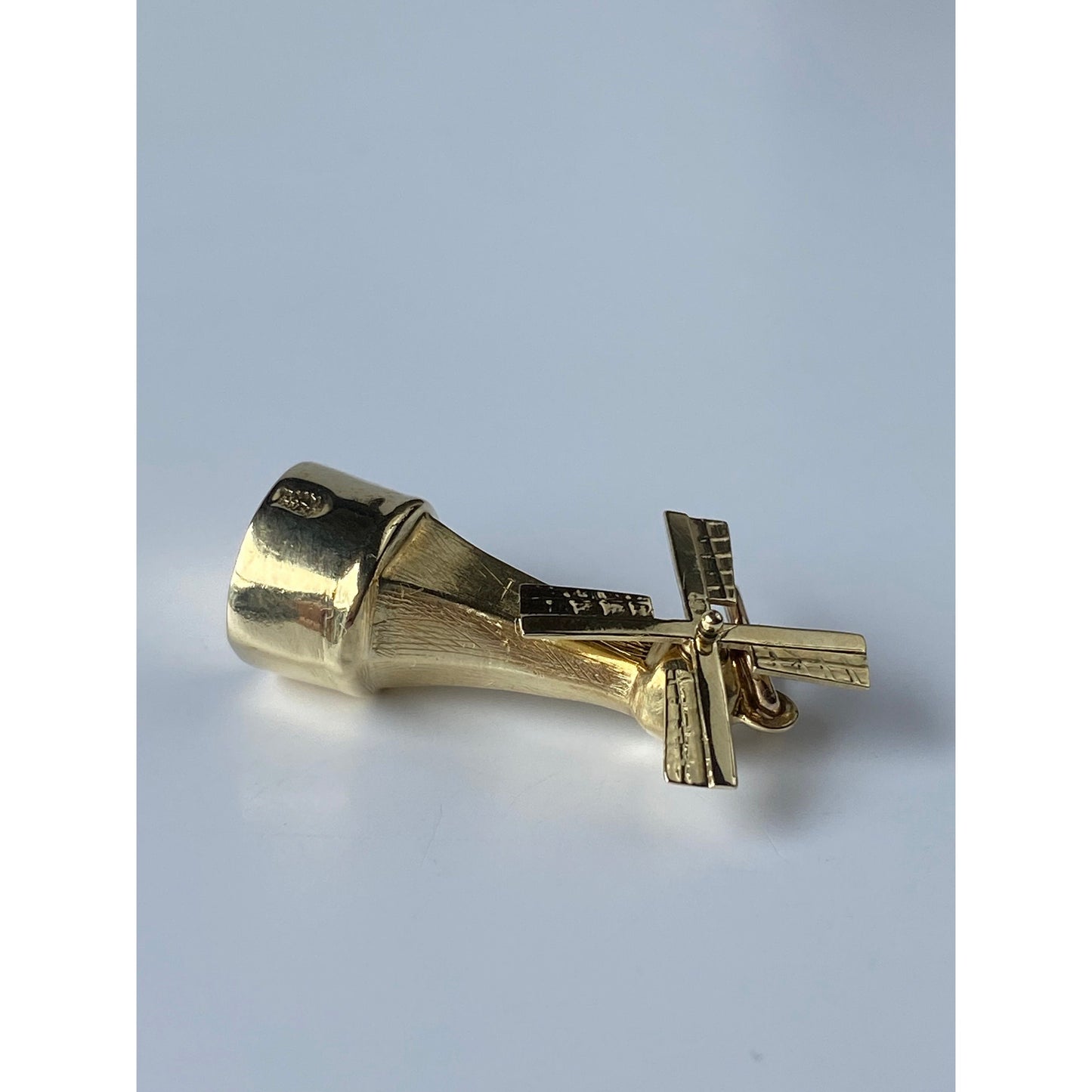 Vintage 14k Yellow Gold Articulated Windmill Charm