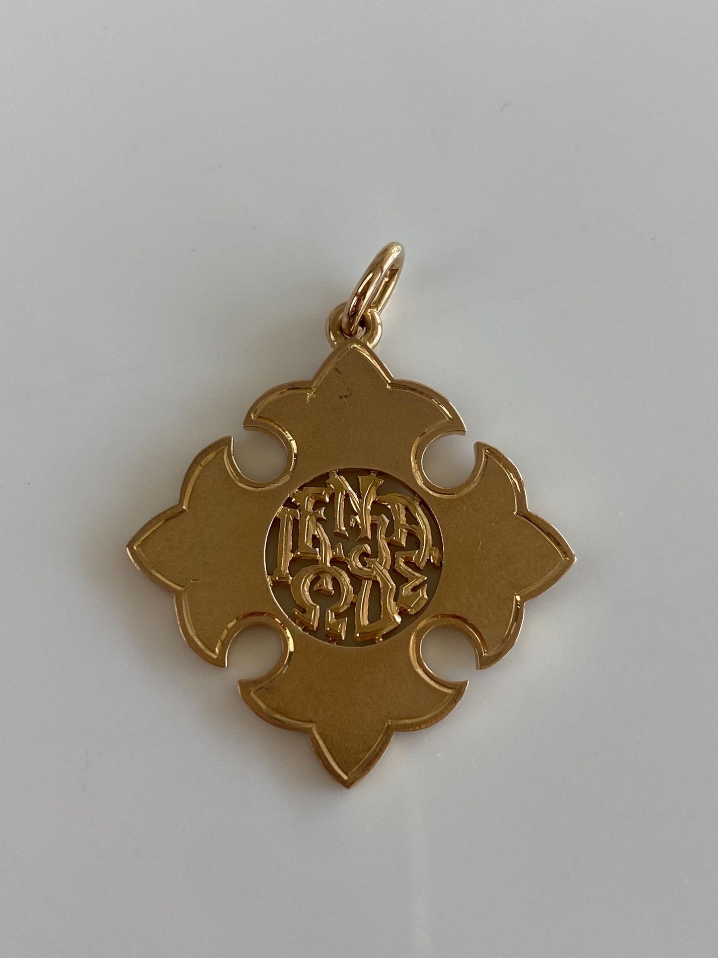 Vintage Solid 18k Yellow Gold Cross Charm