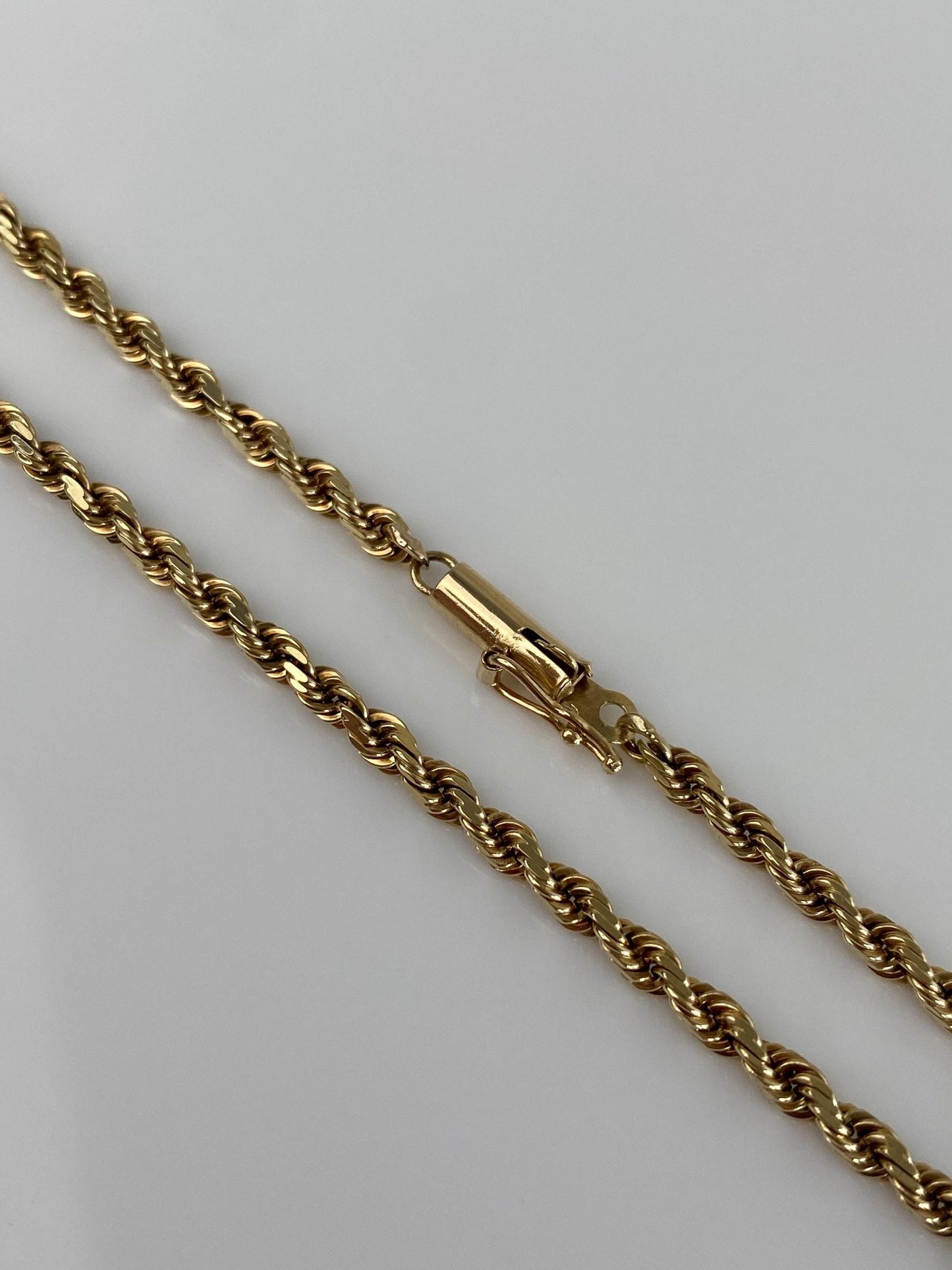 Vintage Solid 14k Yellow Gold Rope Chain Necklace - 16 inches