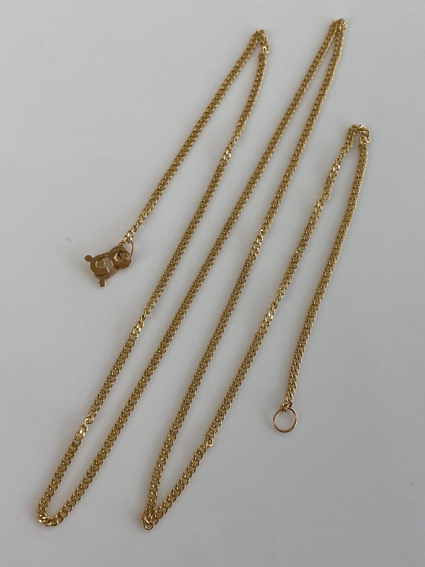 Vintage Solid 18k Yellow Gold Tight Curb Chain Necklace - 18 inches