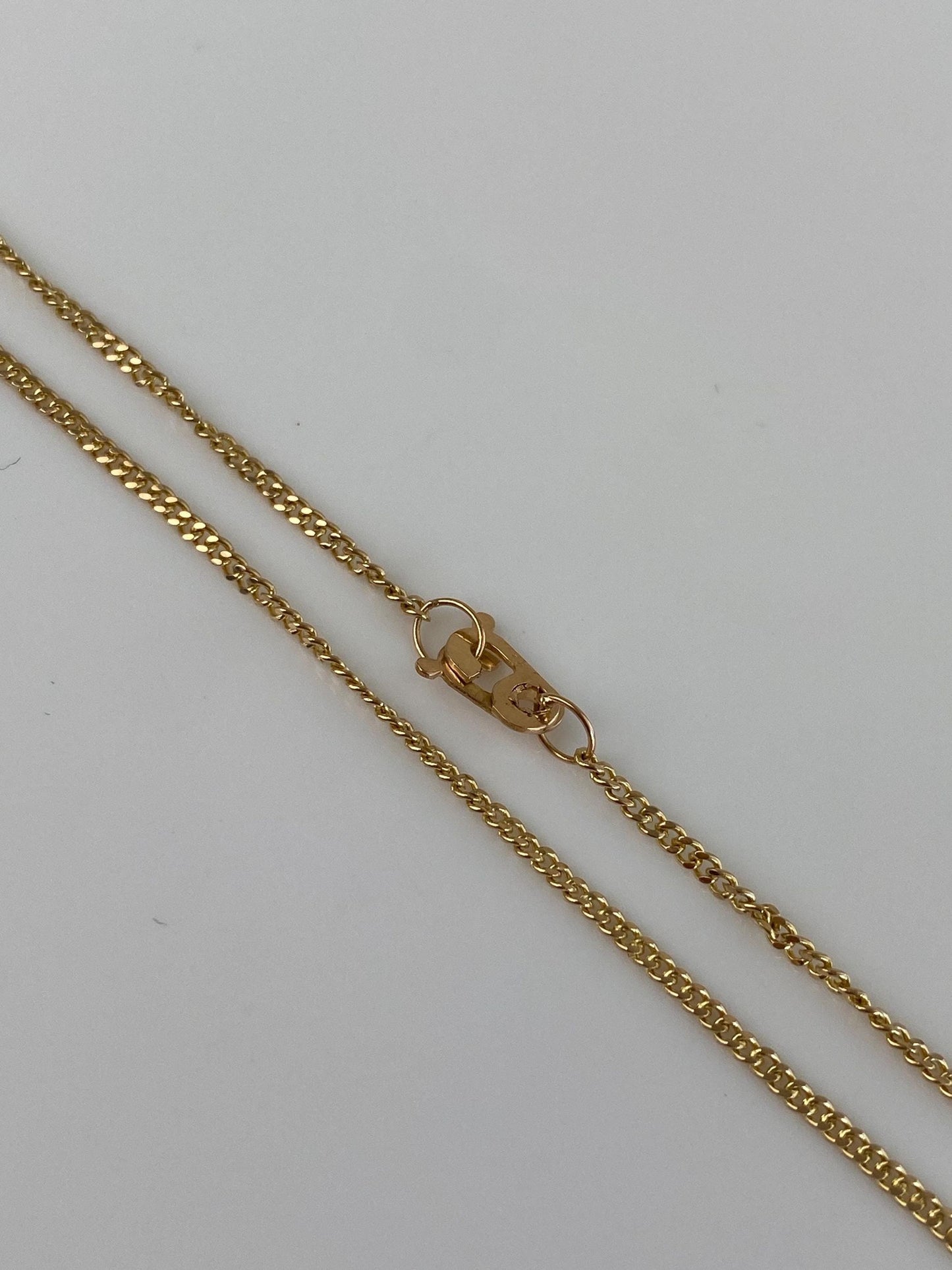 Vintage Solid 18k Yellow Gold Tight Curb Chain Necklace - 18 inches