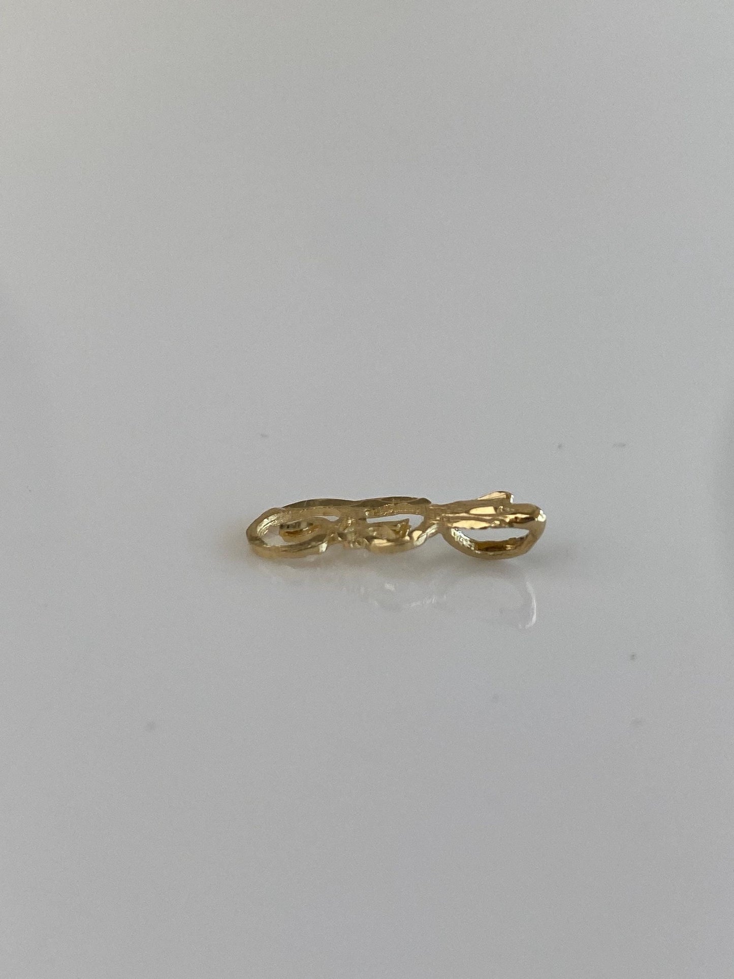 Solid 14k Yellow Gold Diamond Cut Initial 'E' Charm