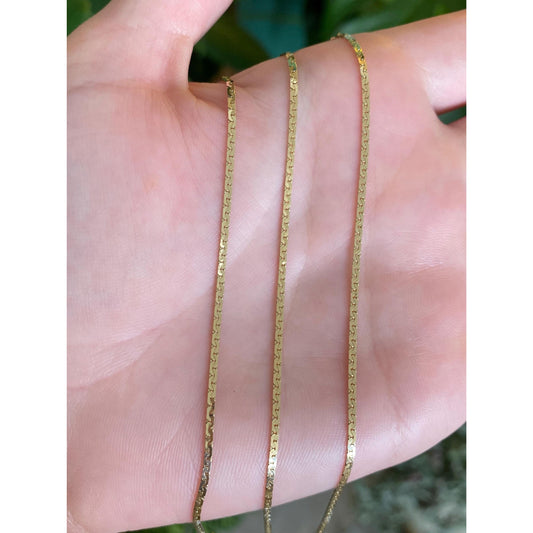 Vintage Solid 14k Yellow Gold C Link Chain Necklace - 18 inches
