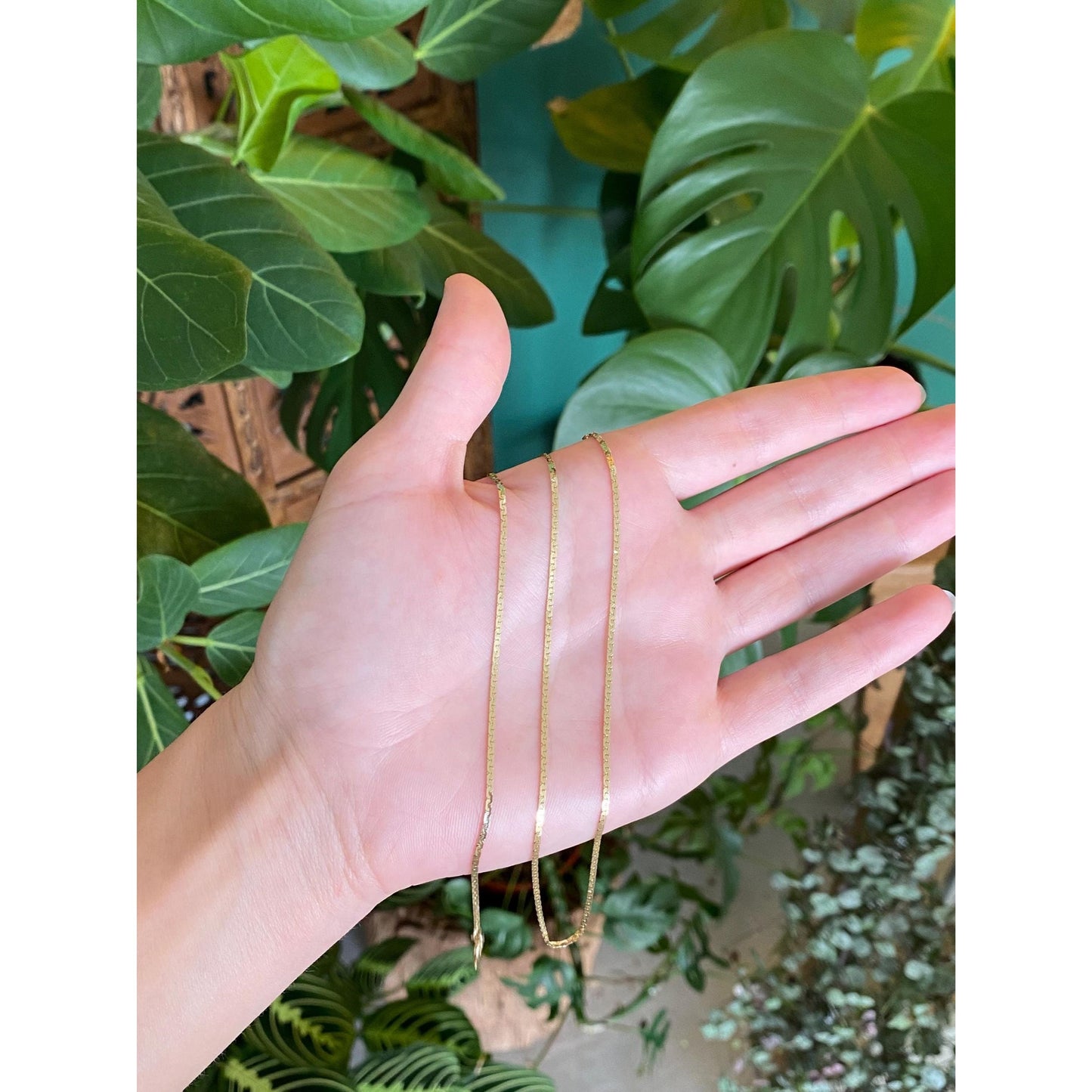 Vintage Solid 14k Yellow Gold C Link Chain Necklace - 18 inches