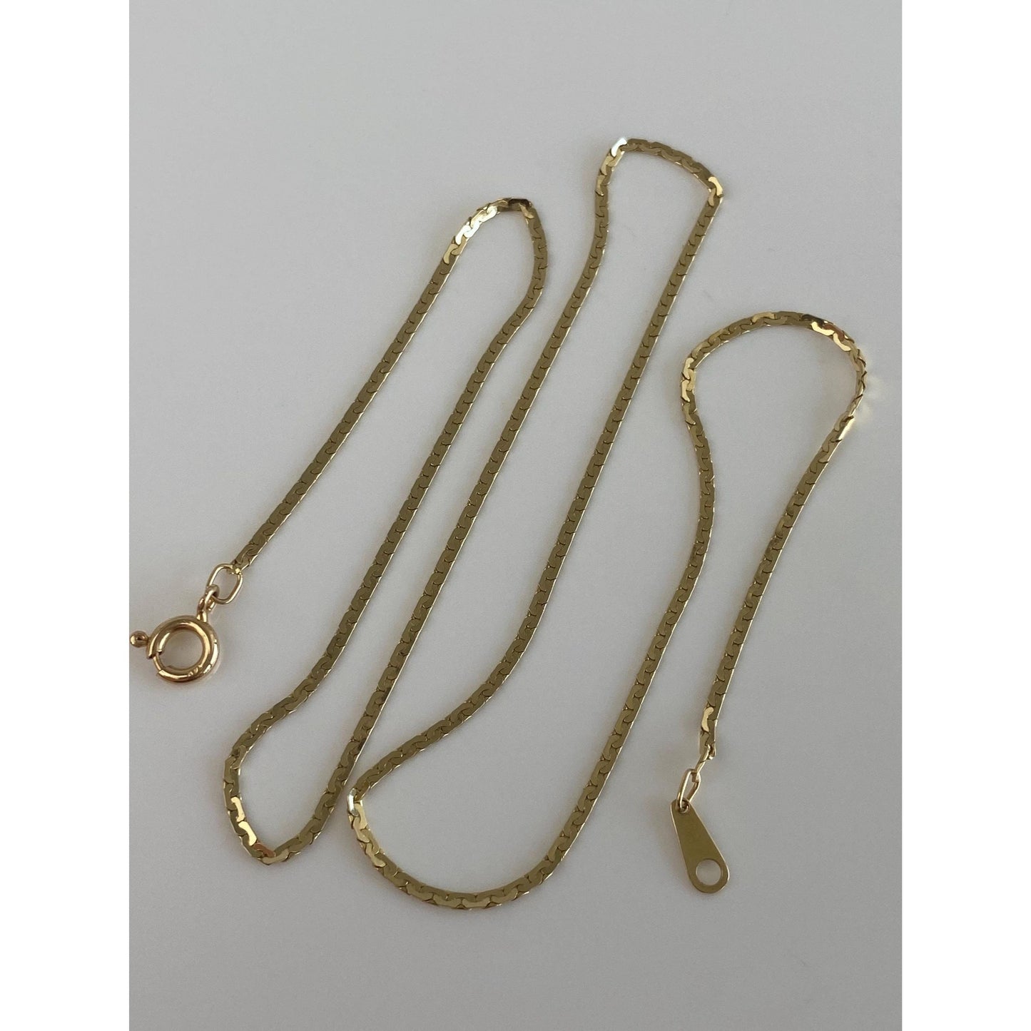 Vintage Solid 14k Yellow Gold C Link Chain Necklace - 18 inches