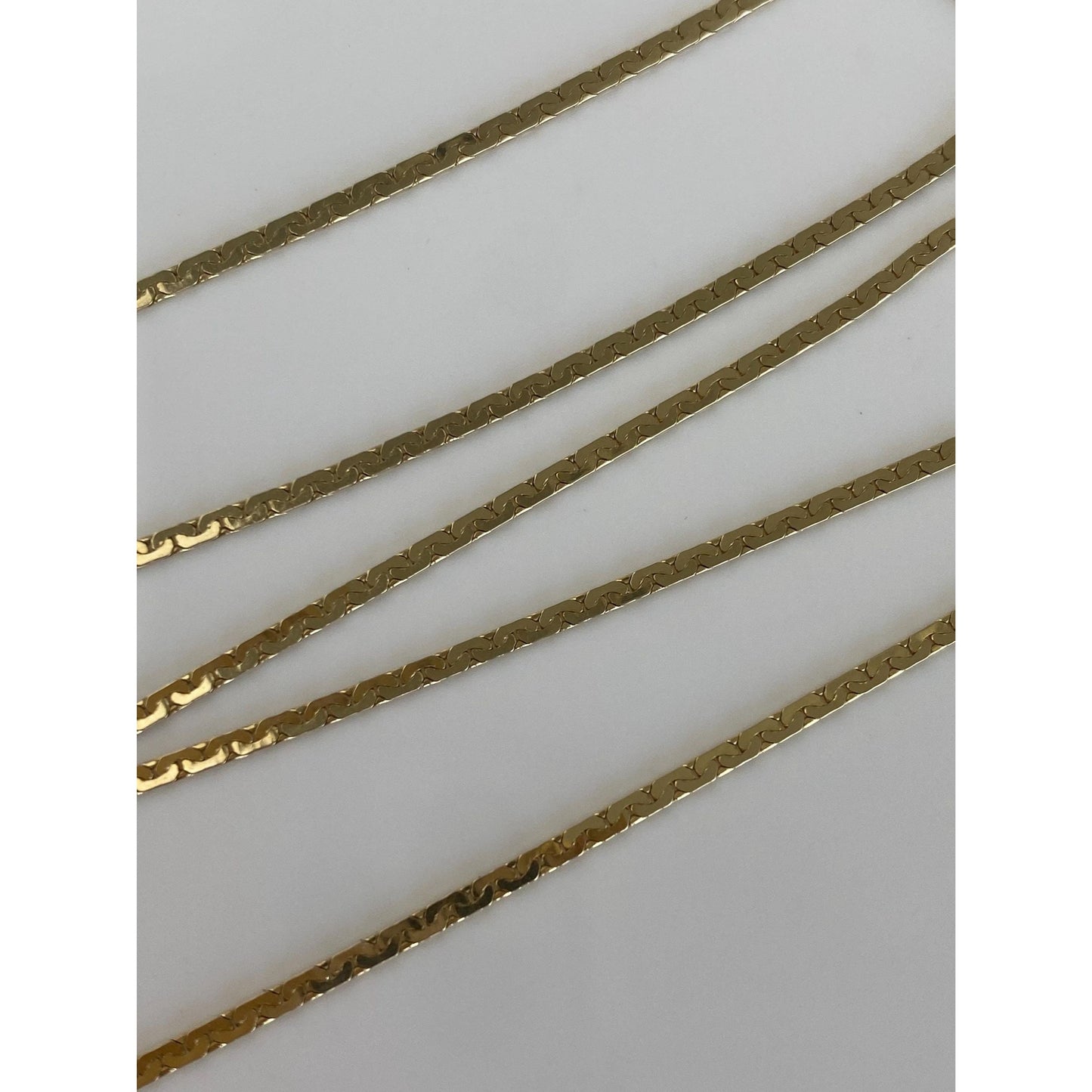 Vintage Solid 14k Yellow Gold C Link Chain Necklace - 18 inches