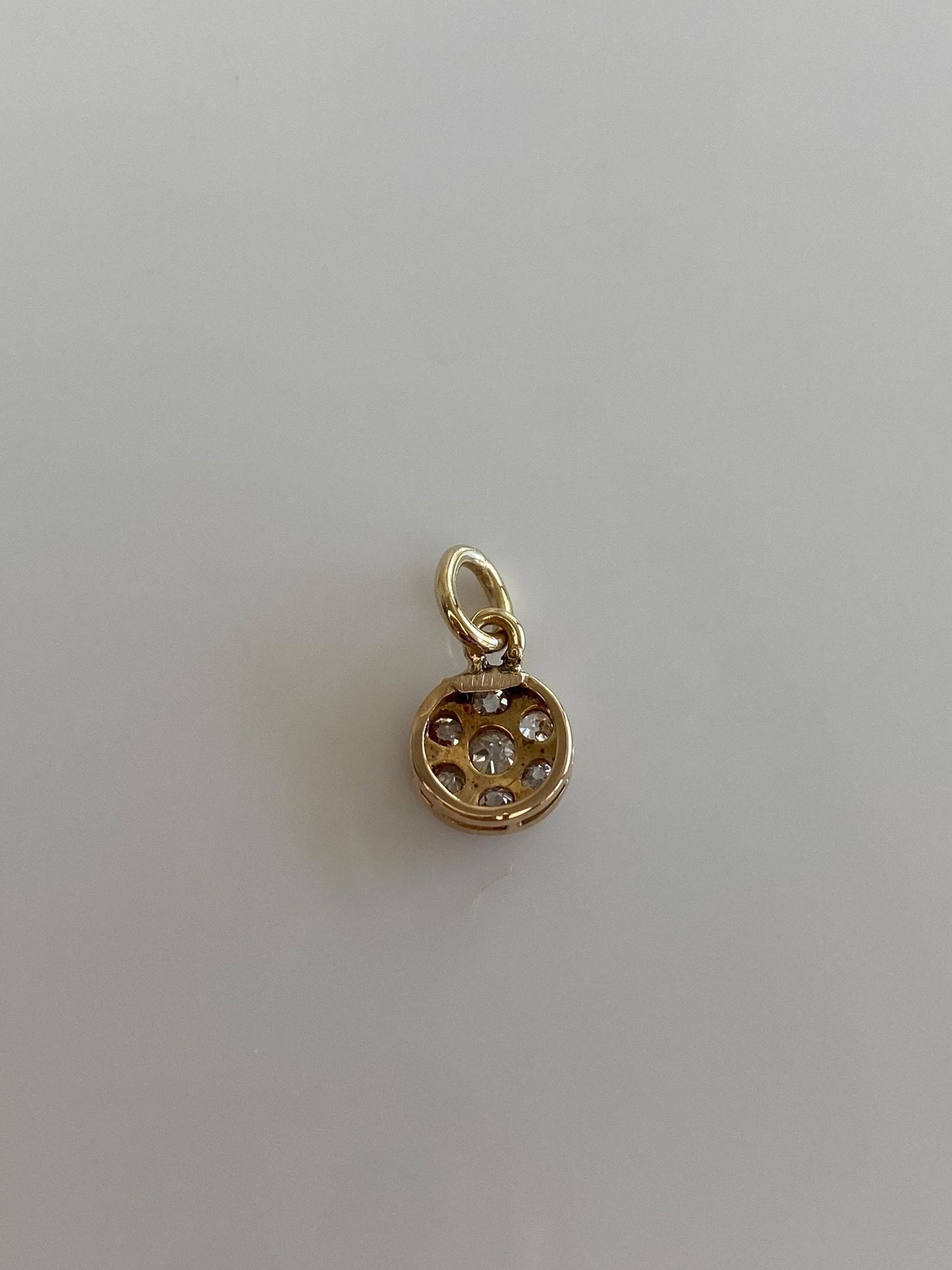 Vintage Solid 14k Yellow Gold Diamond Cluster Charm