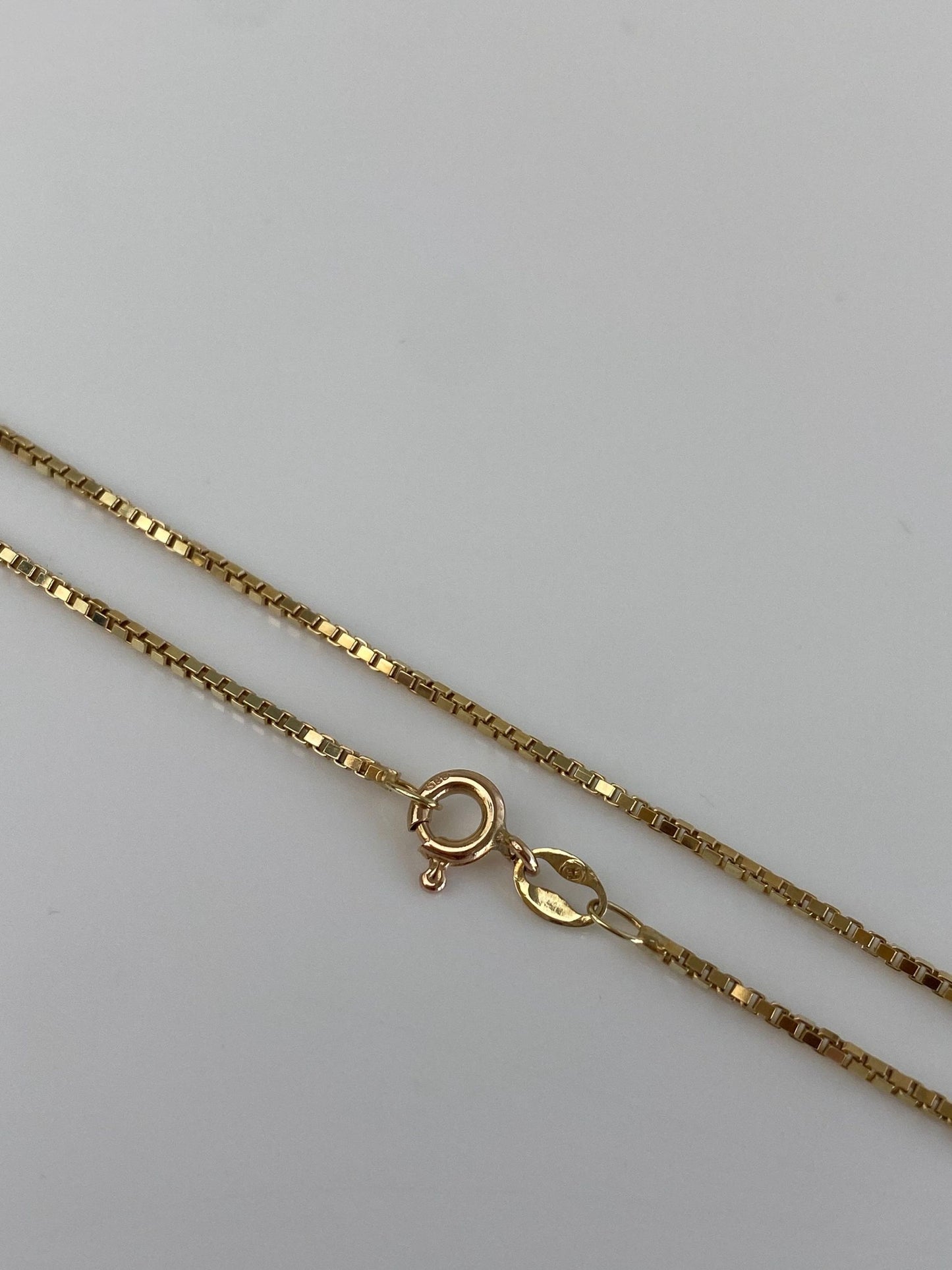 Vintage Solid 14k Yellow Gold Box Chain Bracelet - 7 inches