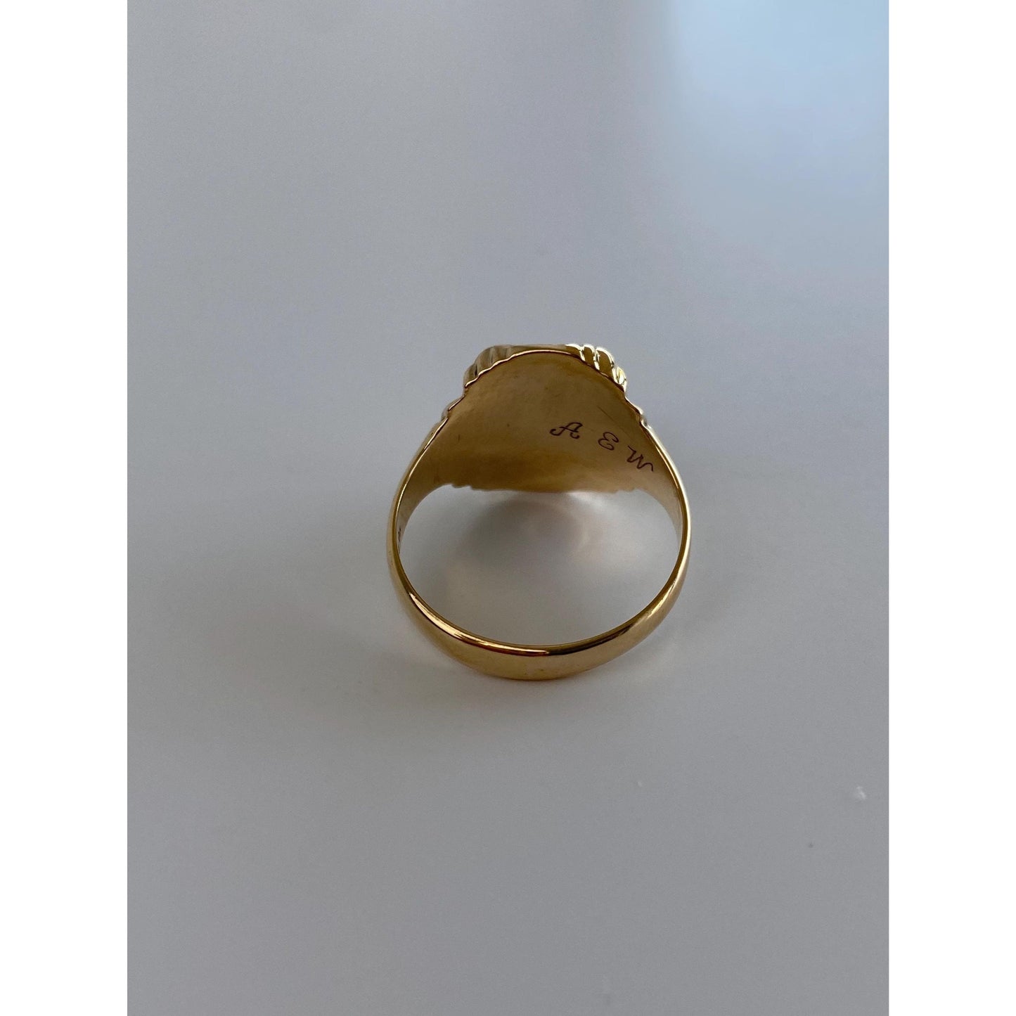 Vintage Solid 10k White & Yellow Gold 1954 Class Ring - Size 7.25
